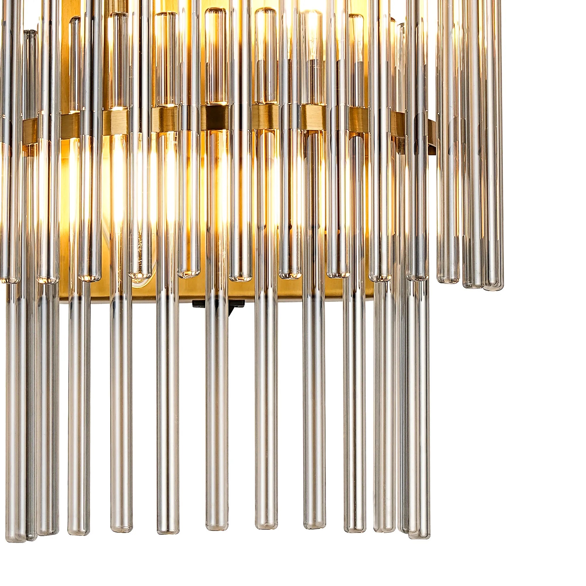 Robin Wall Lamp 2 Light - Brass & Smoke Glass Rods
