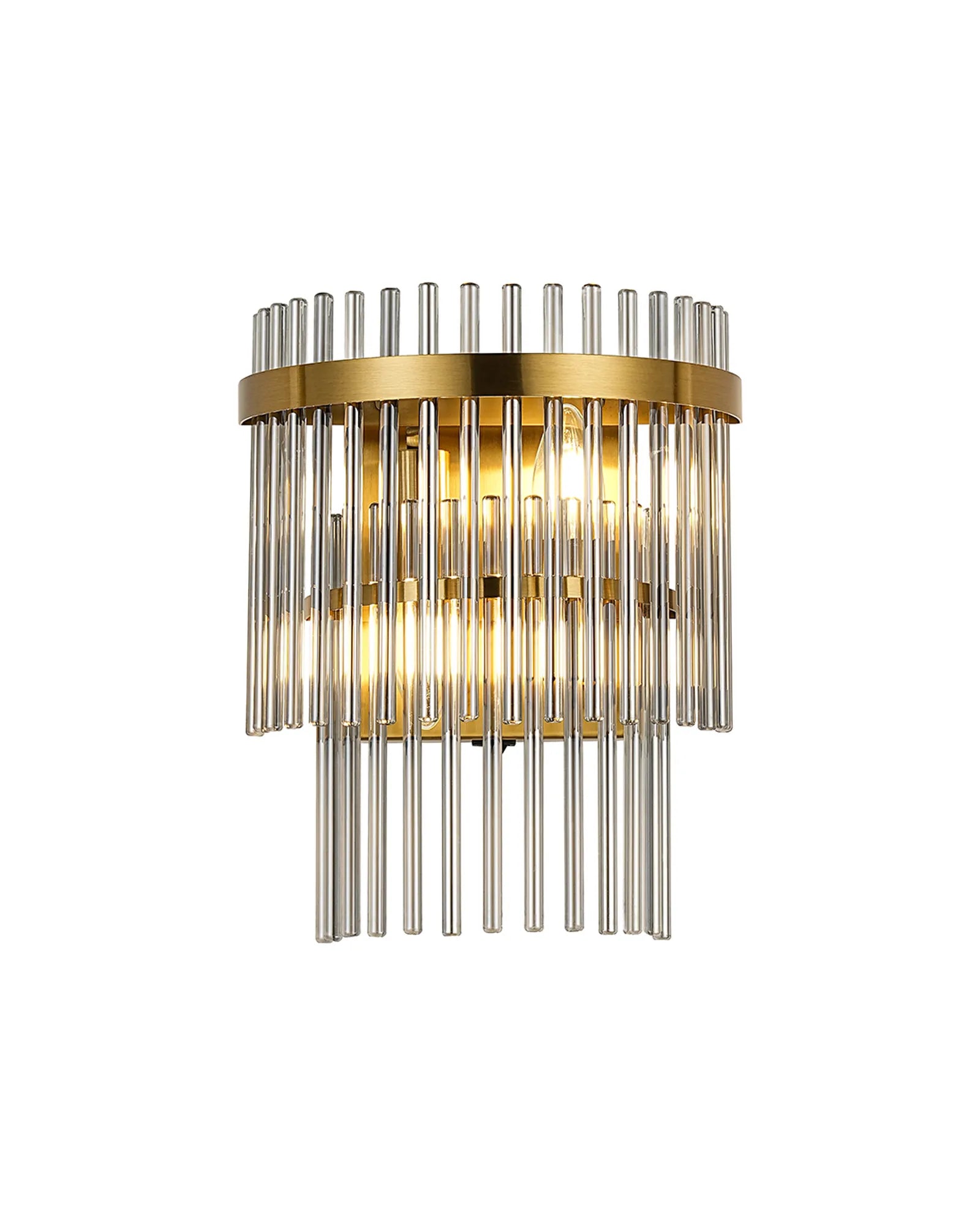 Robin Wall Lamp 2 Light - Brass & Smoke Glass Rods