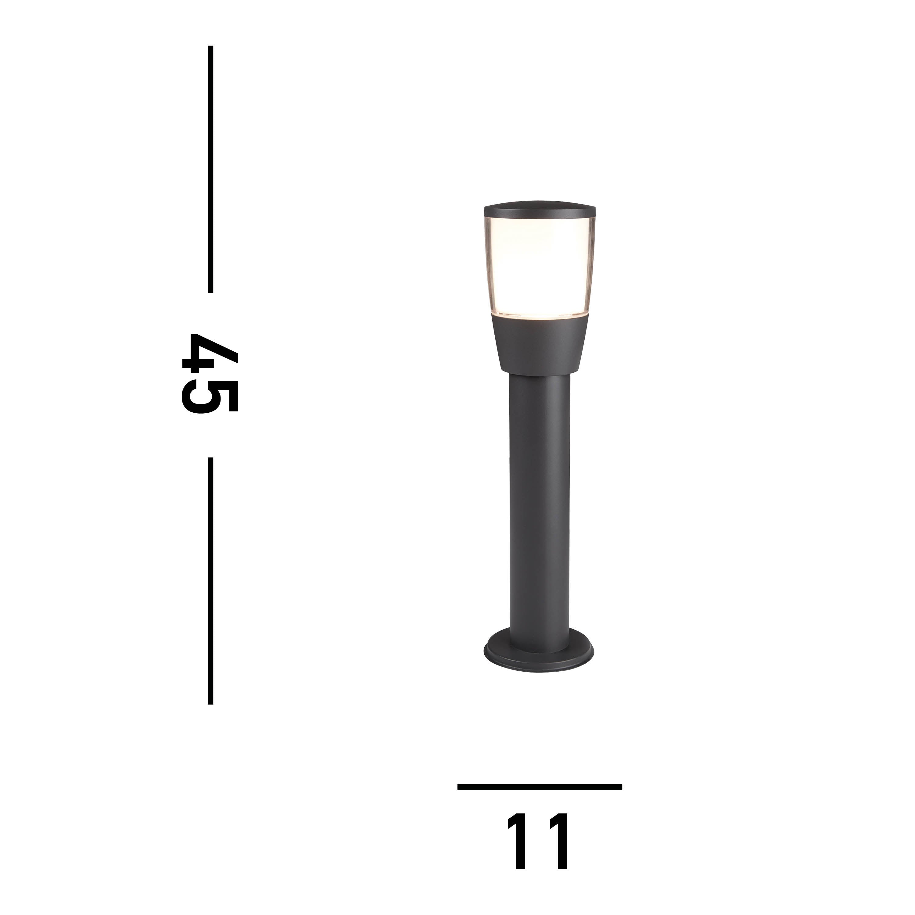 Searchlight Tees 450mm Outdoor Post - Grey & Polycarbonate