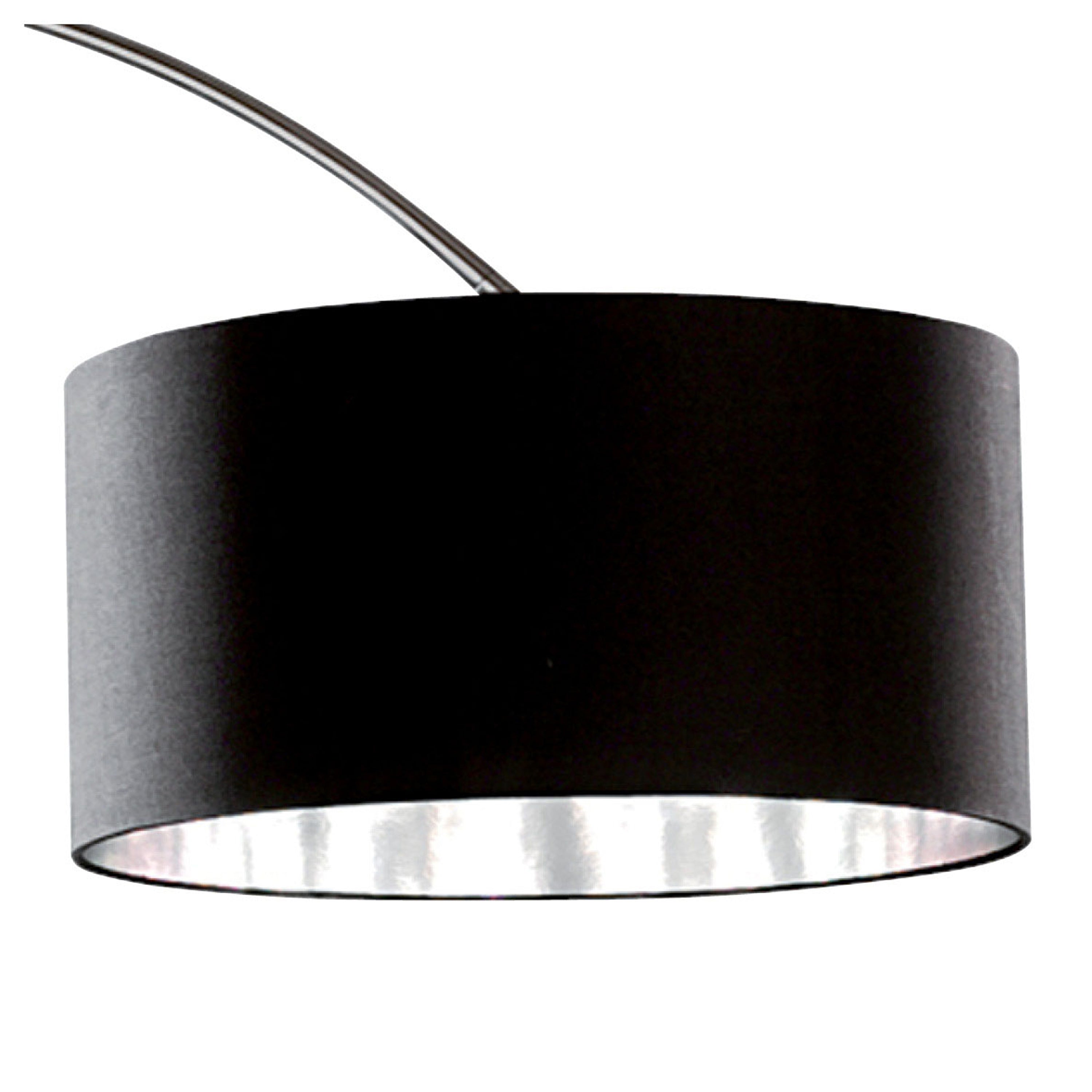 Searchlight Anson Floor Lamp - Chrome/Black Shade Silver Liner