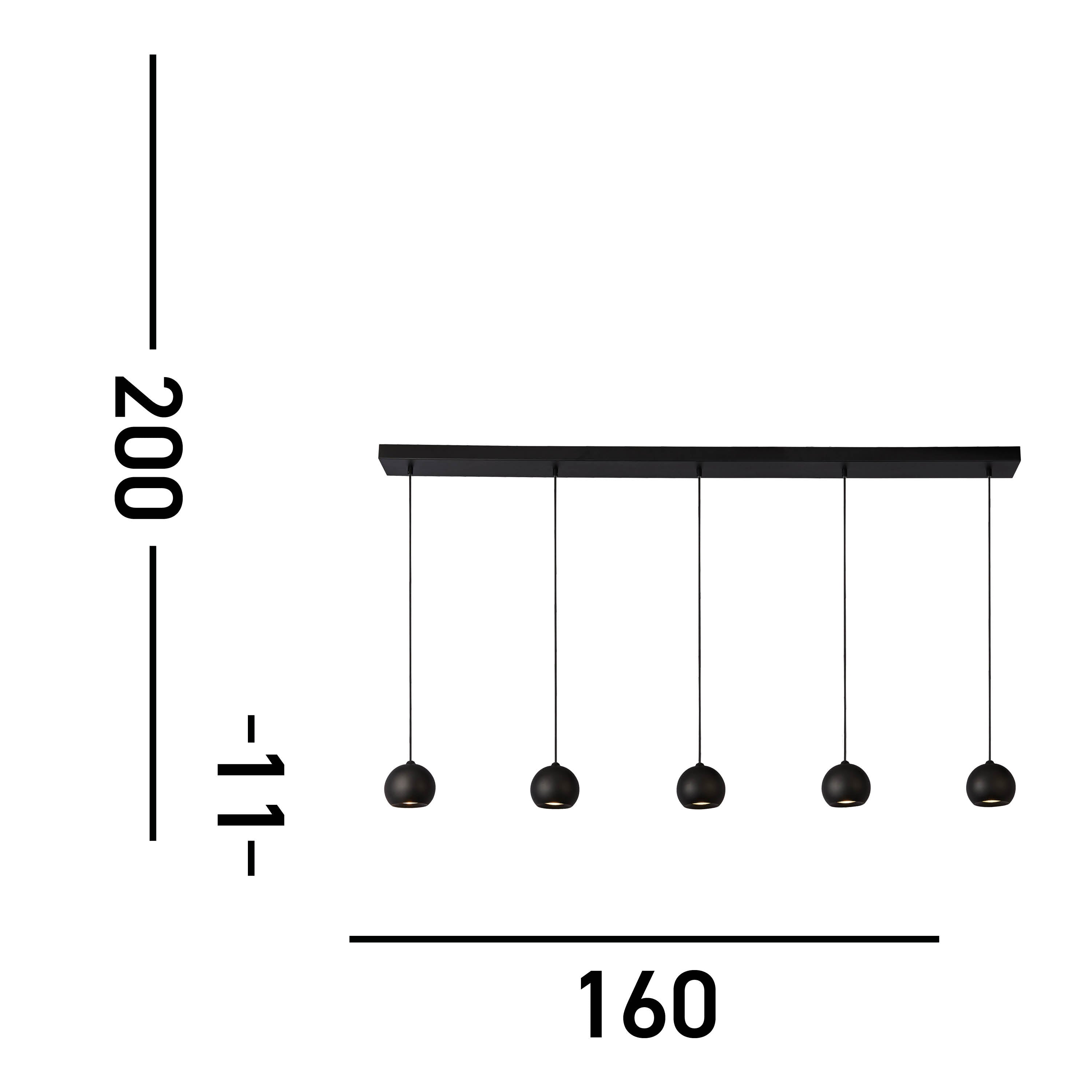 Searchlight Eccles 5 Light Bar Ceiling Pendant - Black