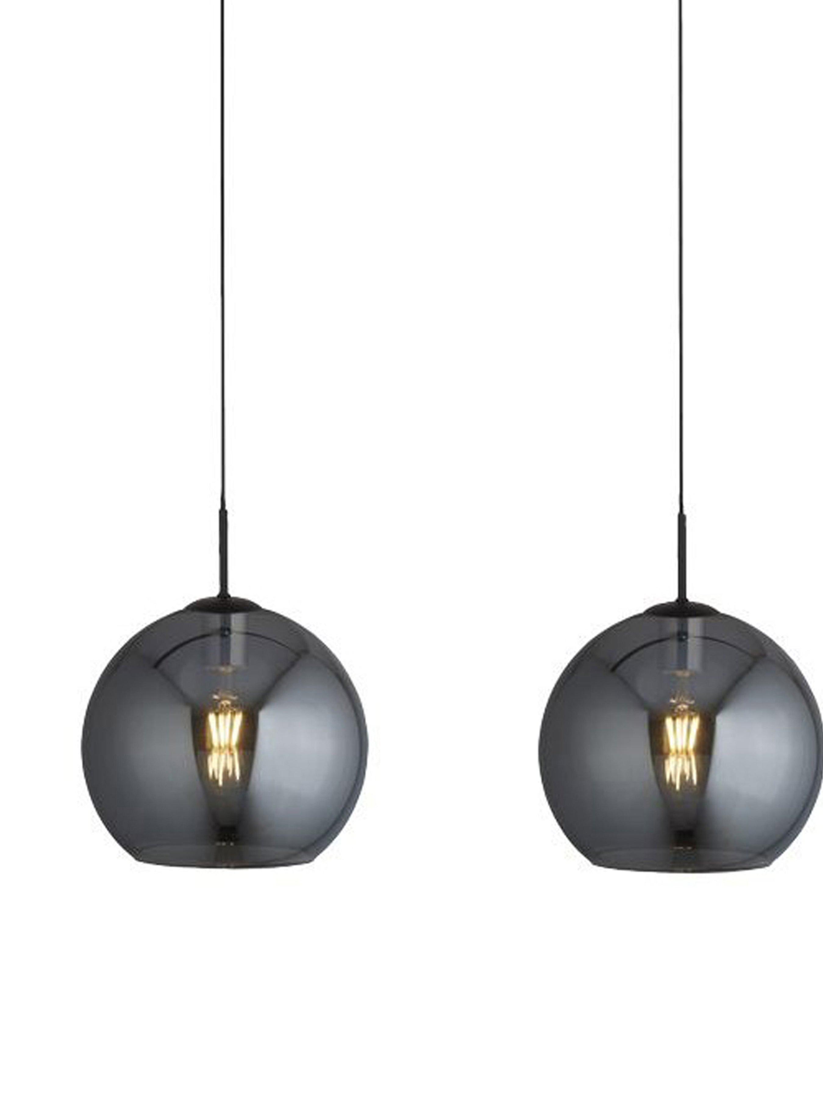 Searchlight Alma 3 Light Ceiling Pendant - Black & Smoked Glass