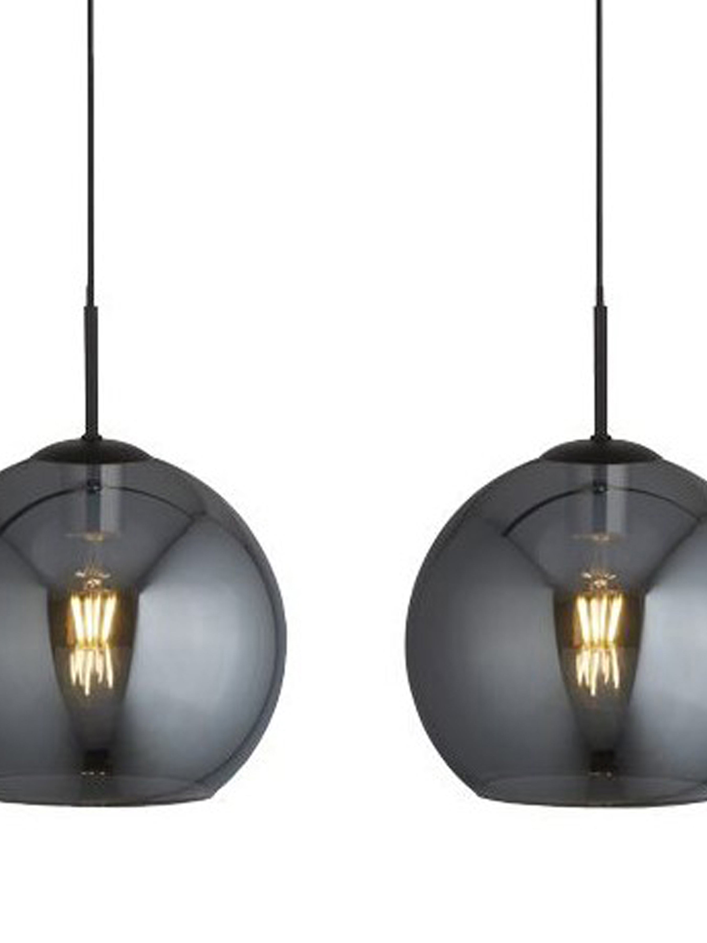 Searchlight Alma 4 Light Ceiling Pendant - Black & Smoked Glass