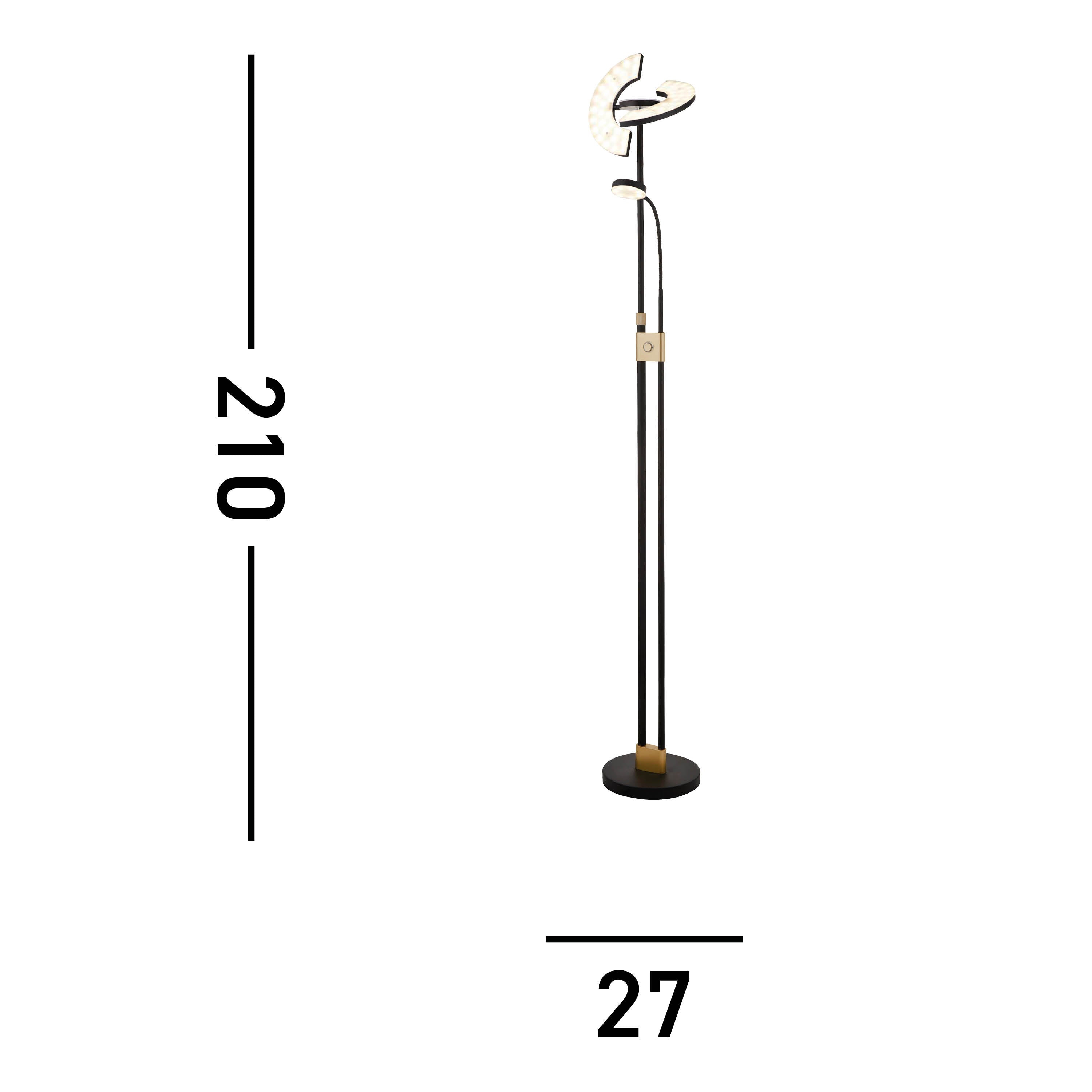 Searchlight Gaskell LED Mother & Child Floor Lamp - Satin Brass & Black