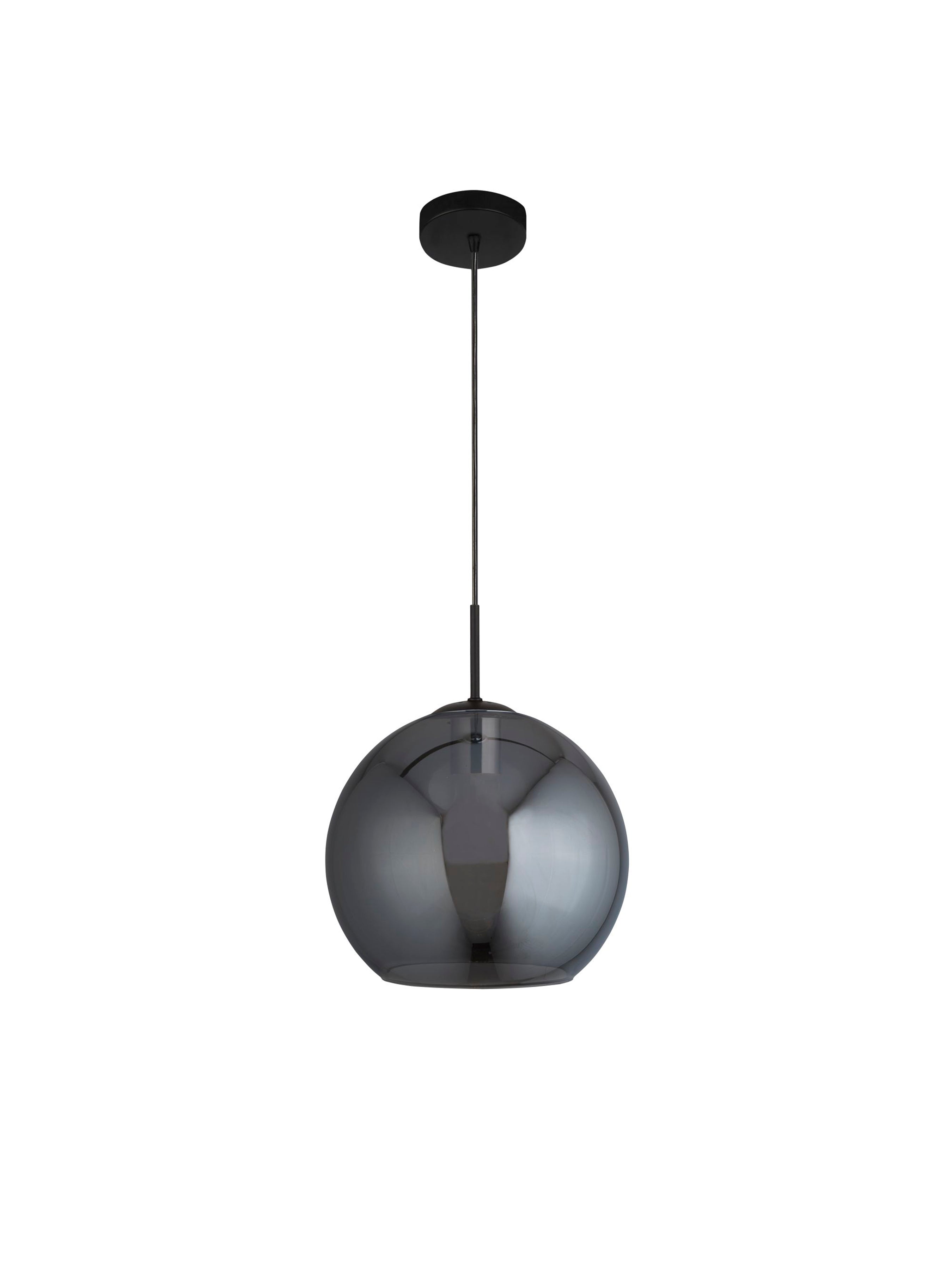 Searchlight Alma Ceiling Pendant - Matt Black & Smoked Glass