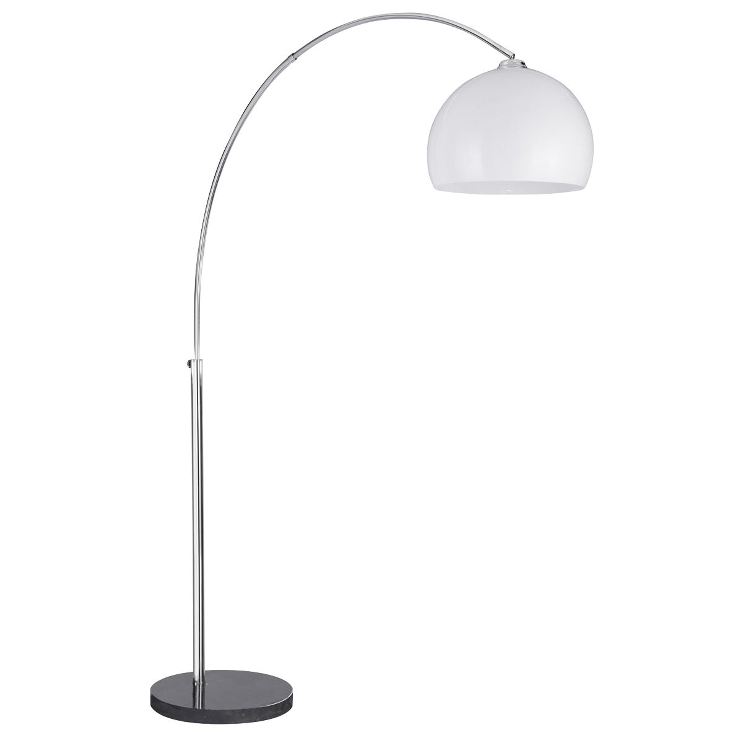 Searchlight Anson Floor Lamp - Chrome, Black Marble & White Shade