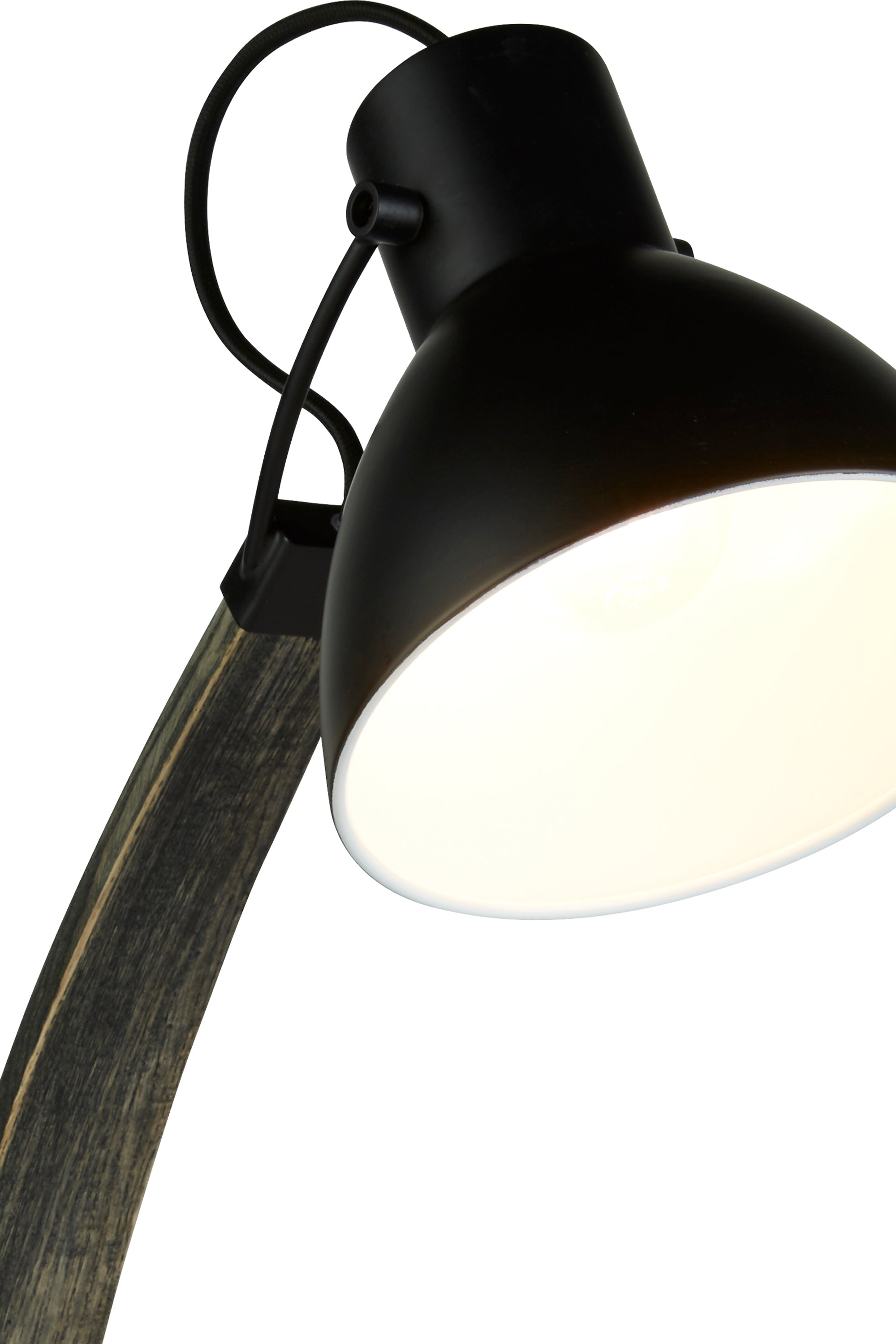 Searchlight Naseby Table Lamp - Ash Wood & Matt Black