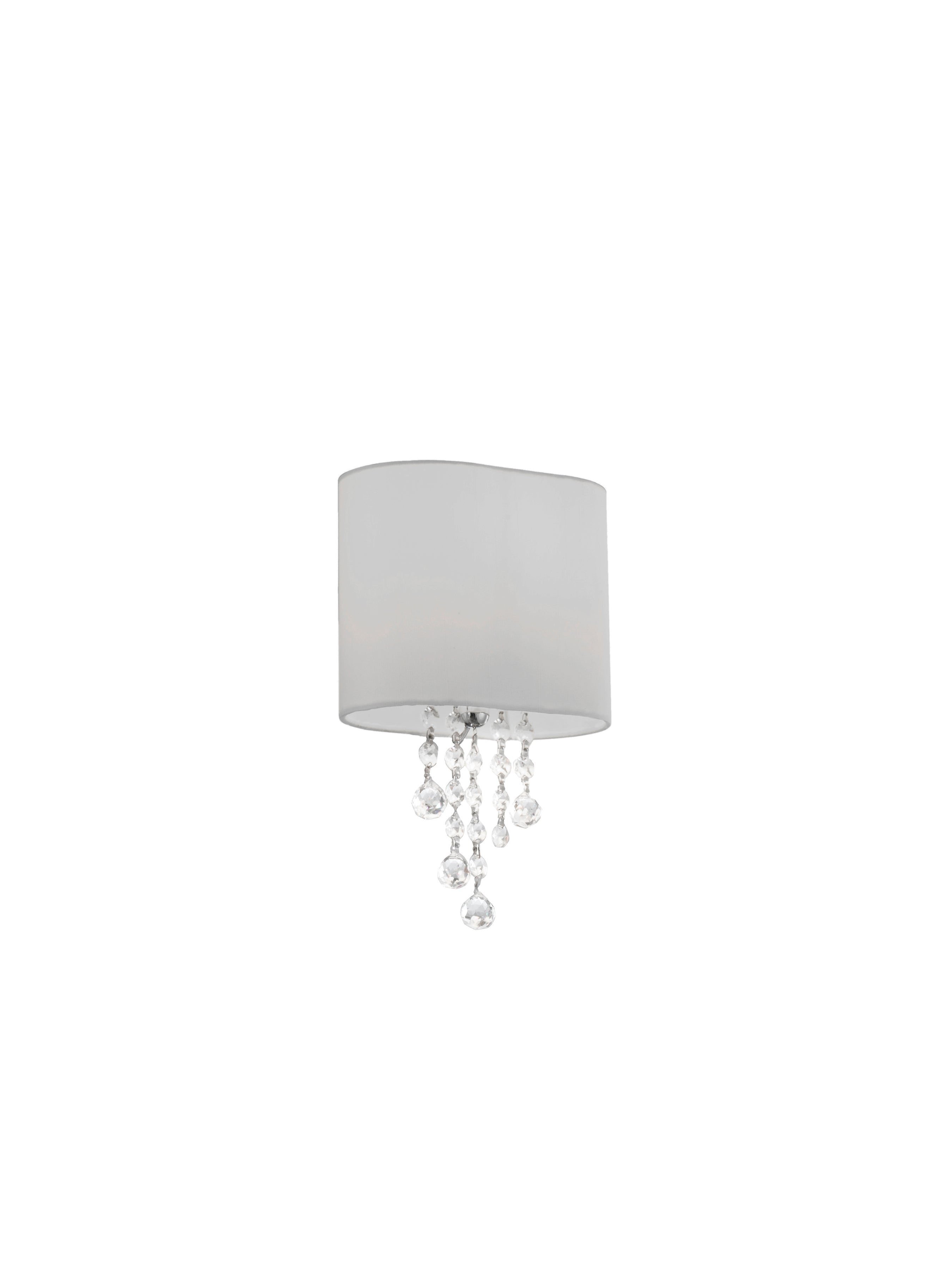 Searchlight Netley - Single Wall Bracket, Chrome, Clear Crystal, White Shade