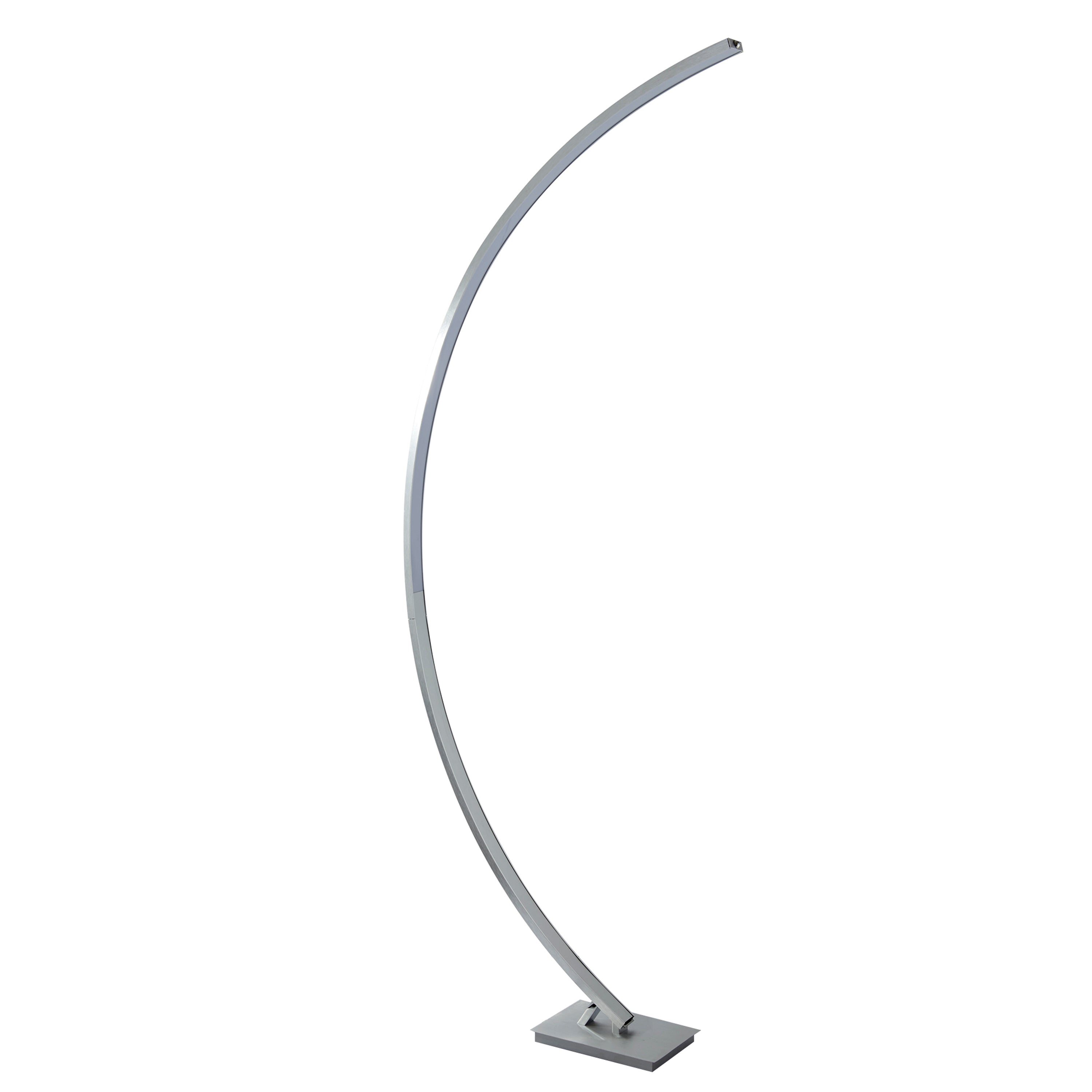 Searchlight Castor LED Curved Floor Lamp - Satin Silver & Opal