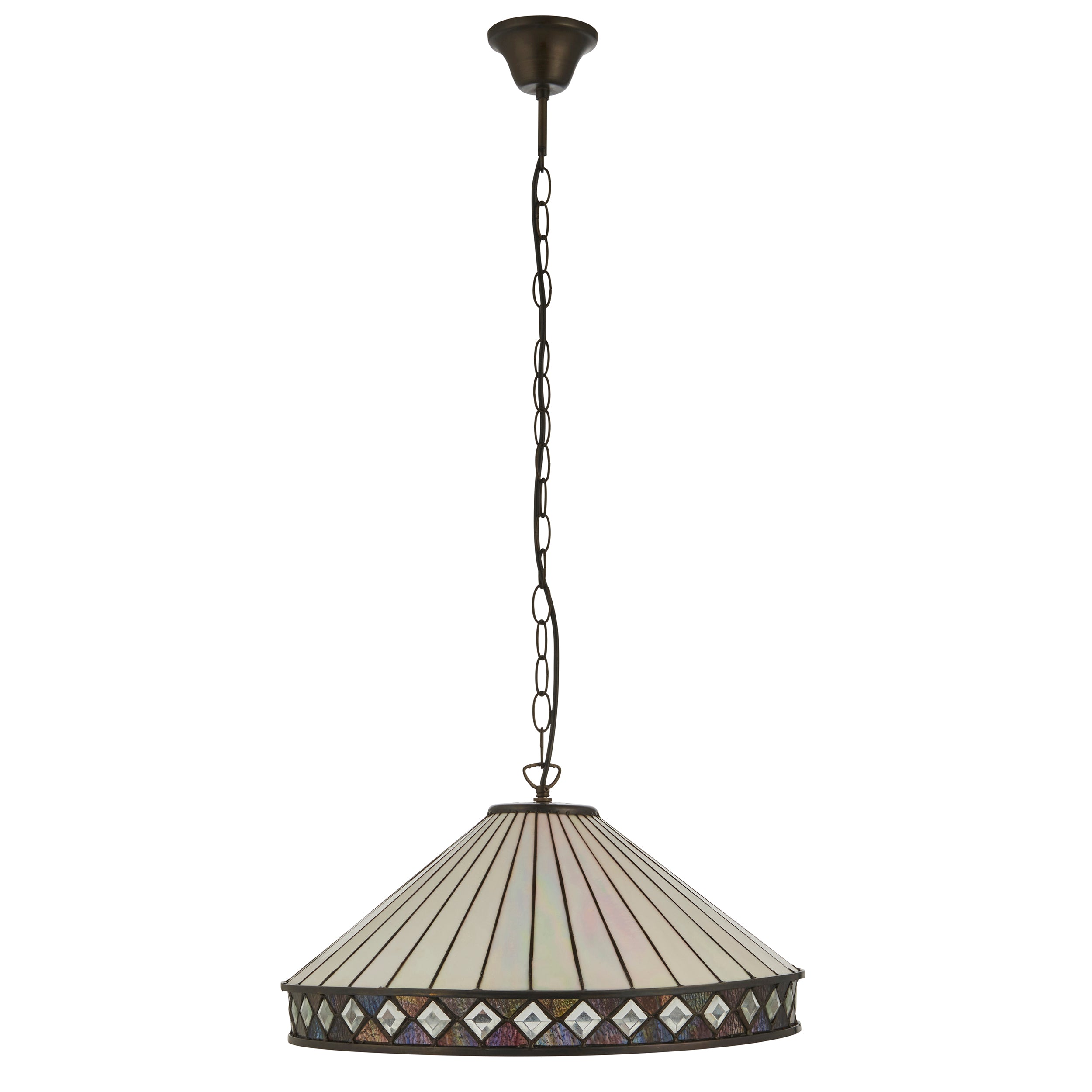 Interiors 1900 Fargo 3 Light Pendant - Handcrafted Tiffany Style Glass