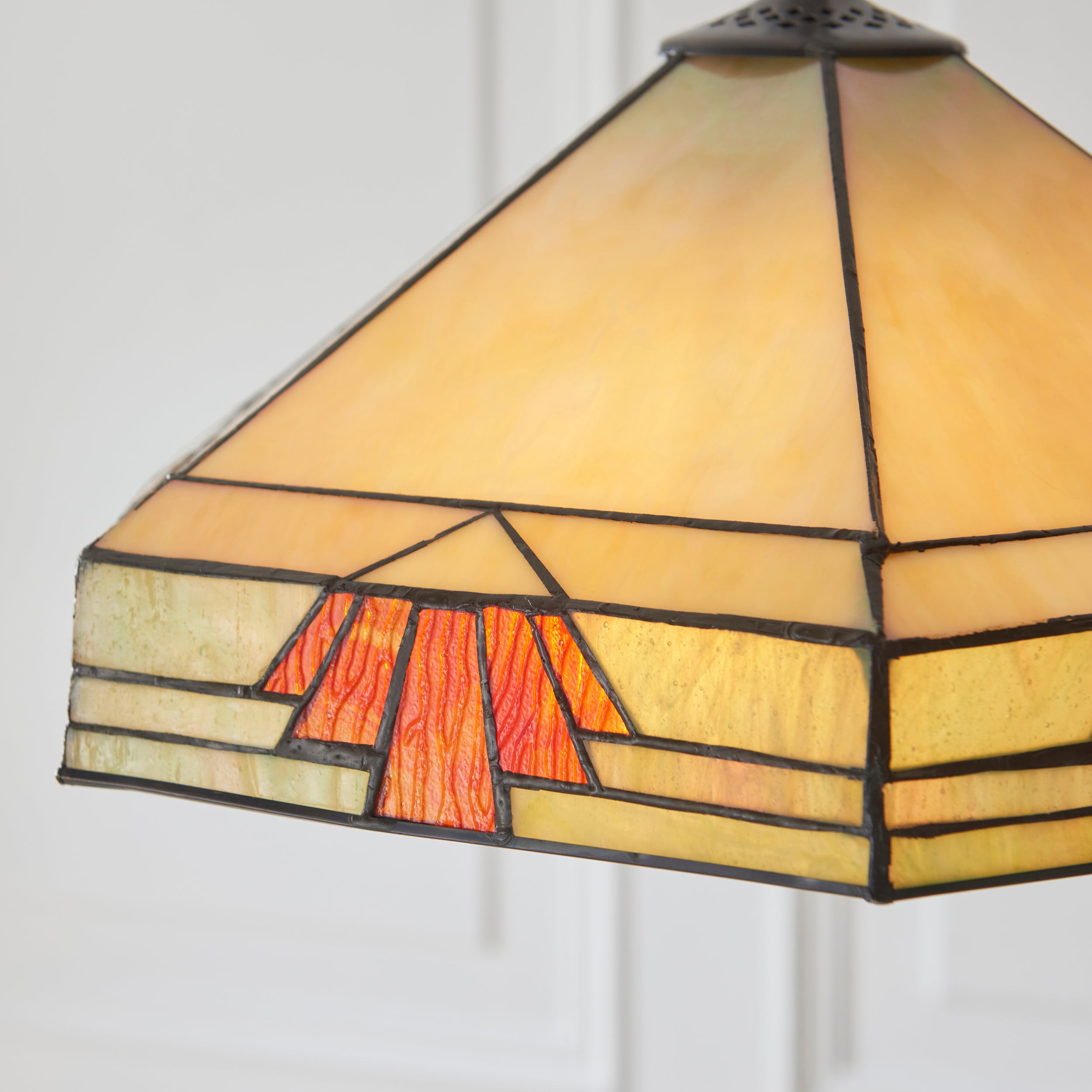 Interiors 1900 Nevada 3 Light Pendant - Handcrafted Tiffany Style Glass