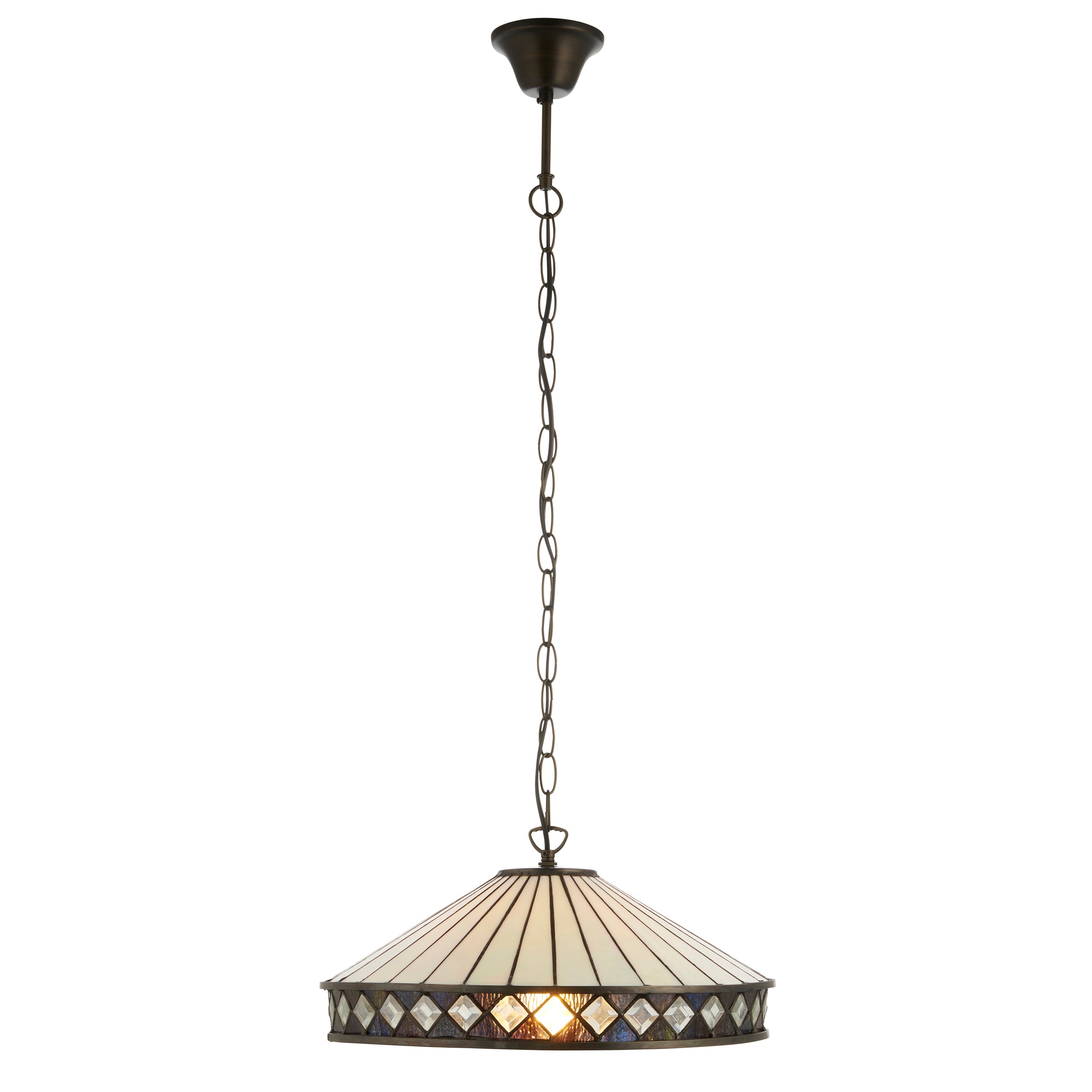 Interiors 1900 Fargo Medium Pendant - Handcrafted Tiffany Style Glass