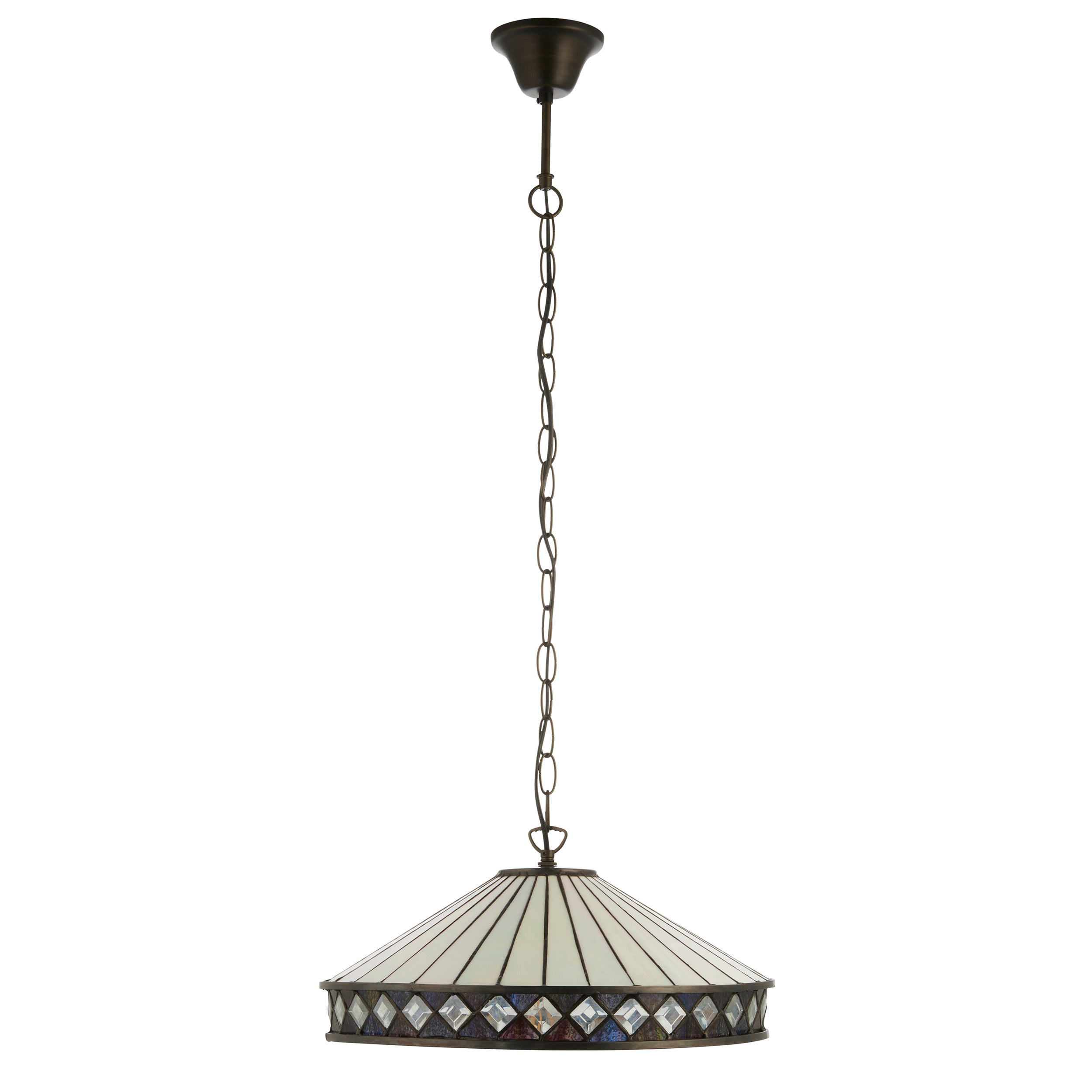 Interiors 1900 Fargo Medium Pendant - Handcrafted Tiffany Style Glass