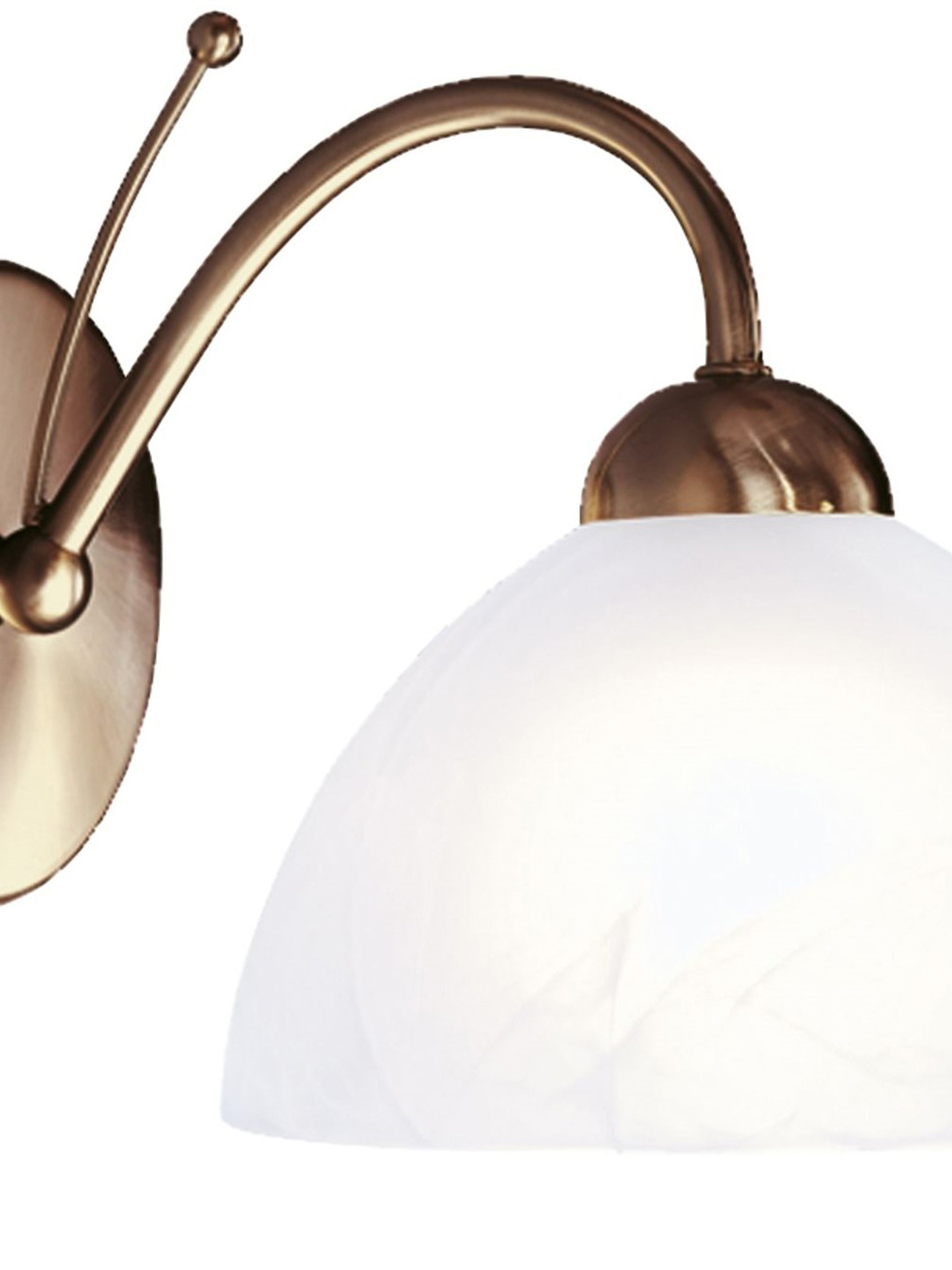 Searchlight Melville Single Wall Bracket - Antique Brass & Alabaster Glass