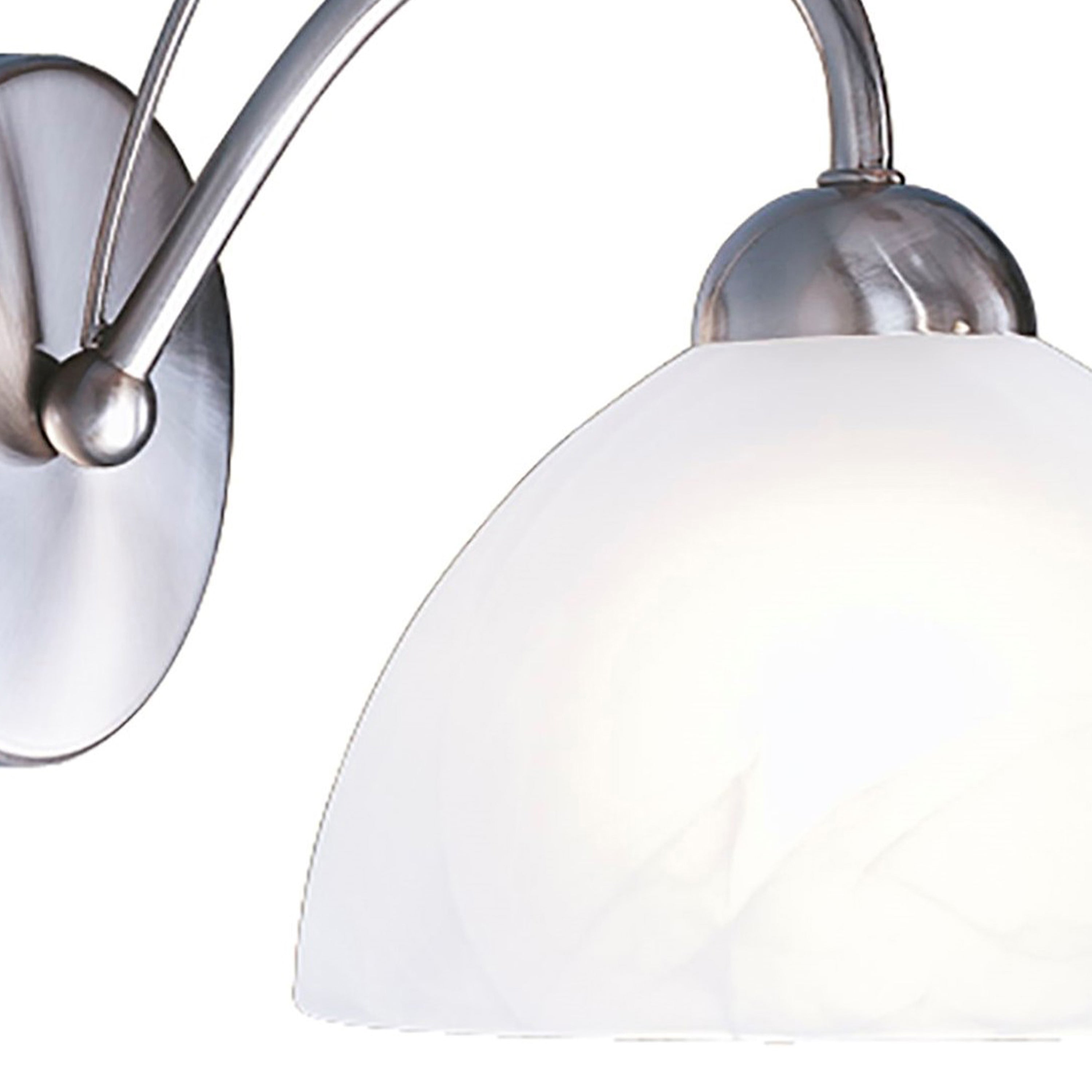 Searchlight Melville - Single Wall Bracket, Satin Silver, Alabaster Glass