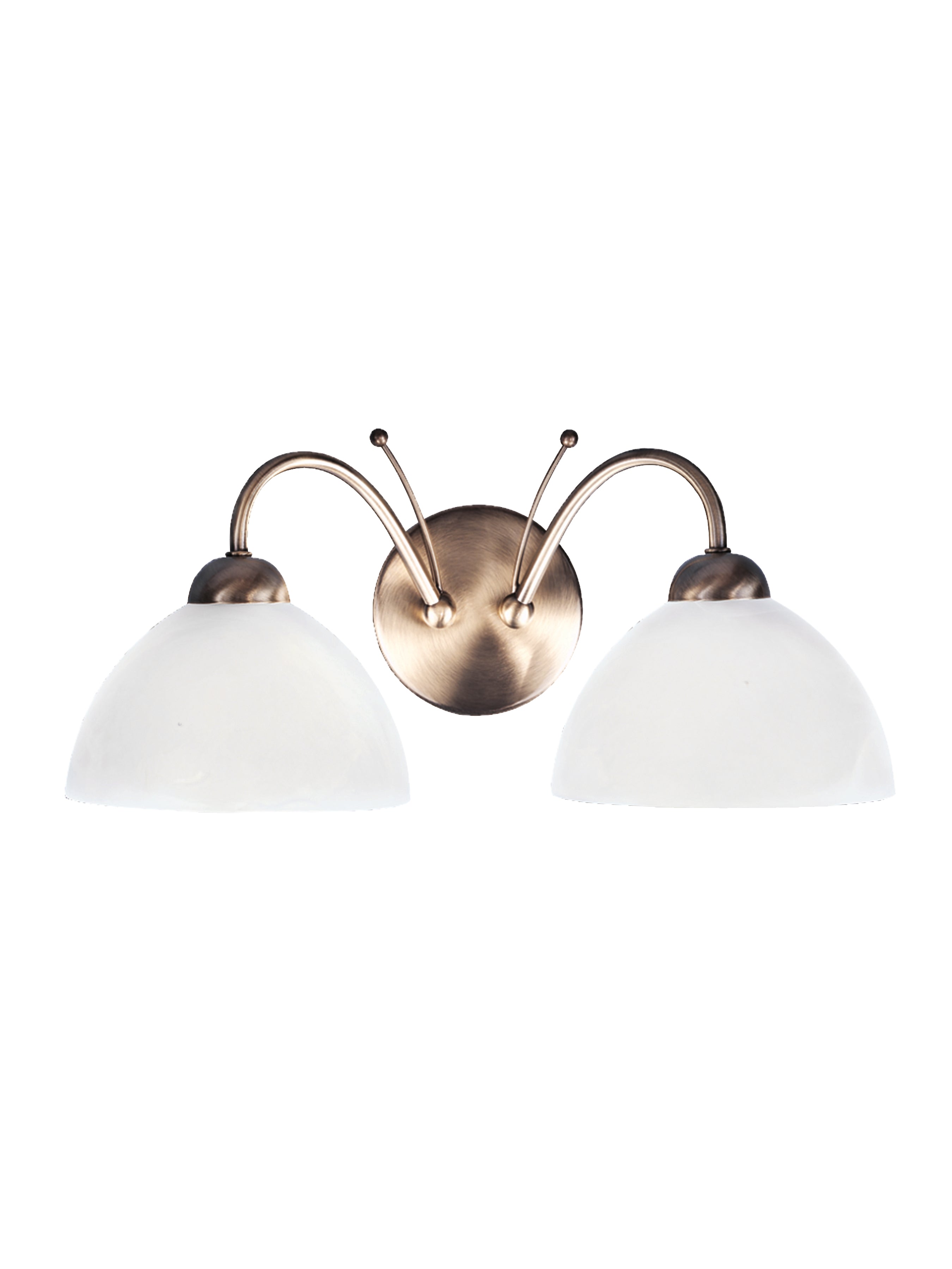 Searchlight Melville - 2 Light Wall Bracket, Antique Brass, Alabaster Glass