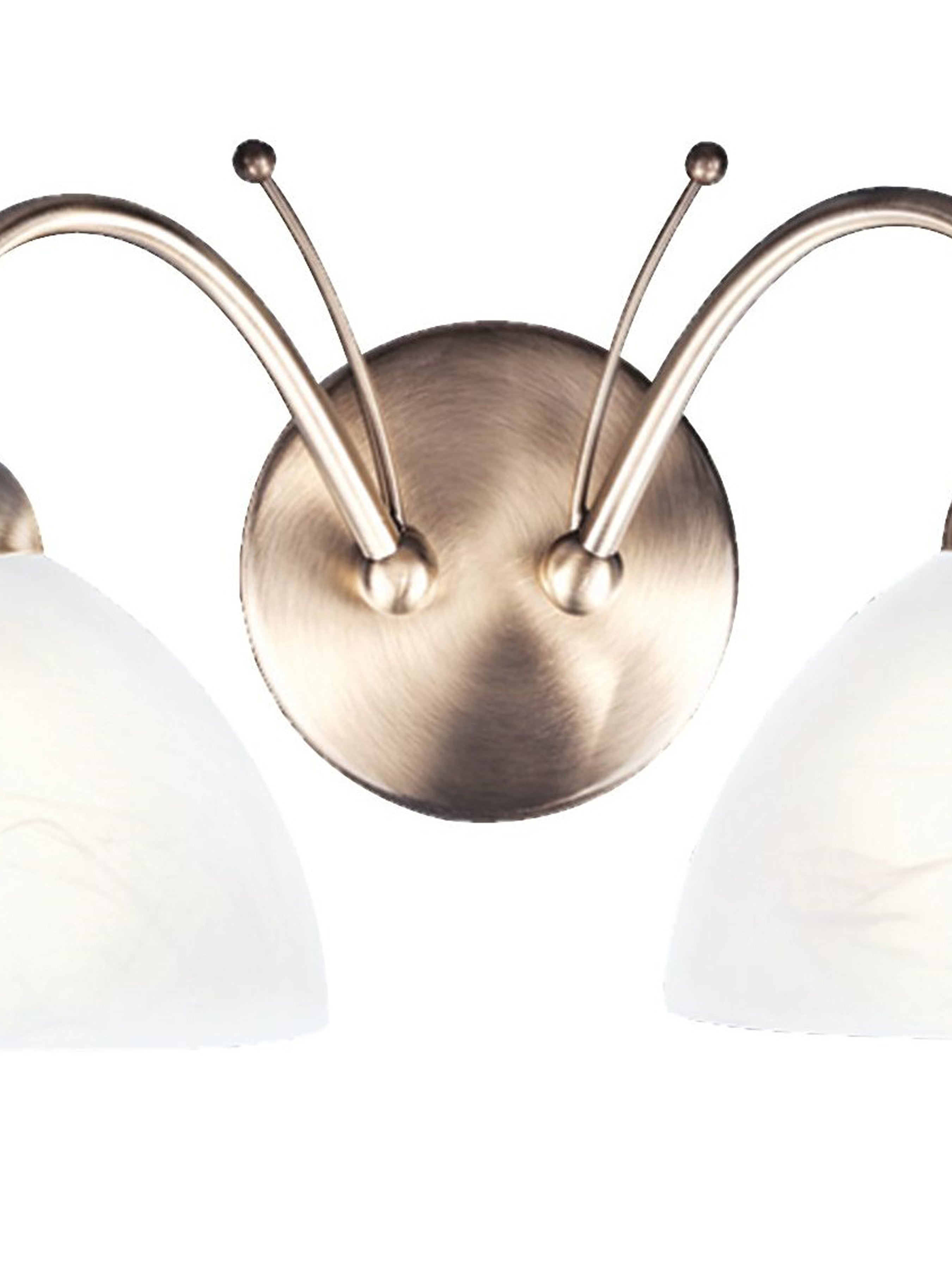 Searchlight Melville - 2 Light Wall Bracket, Antique Brass, Alabaster Glass