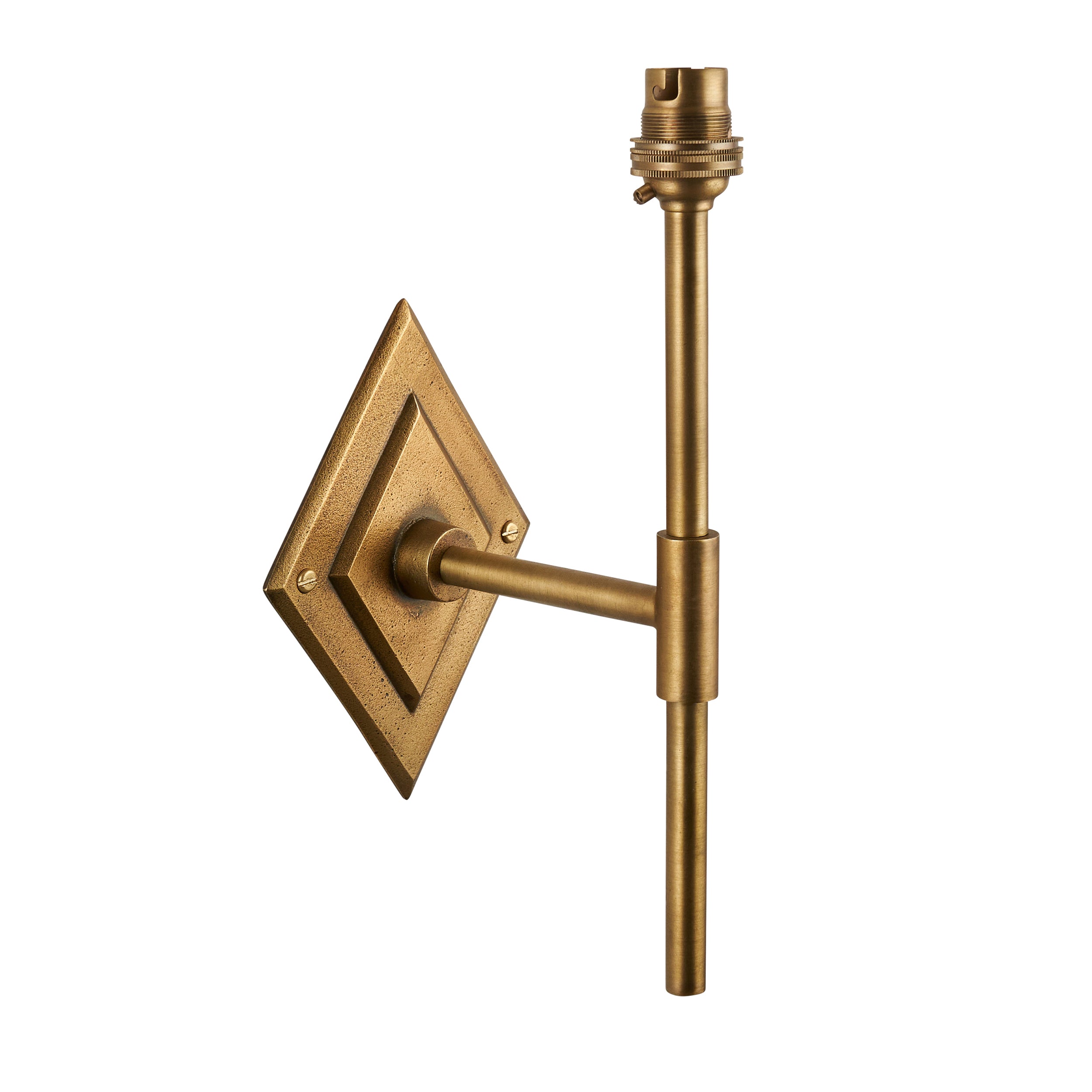 Endon Diamond Tall Wall Light - Antique Brass Plate