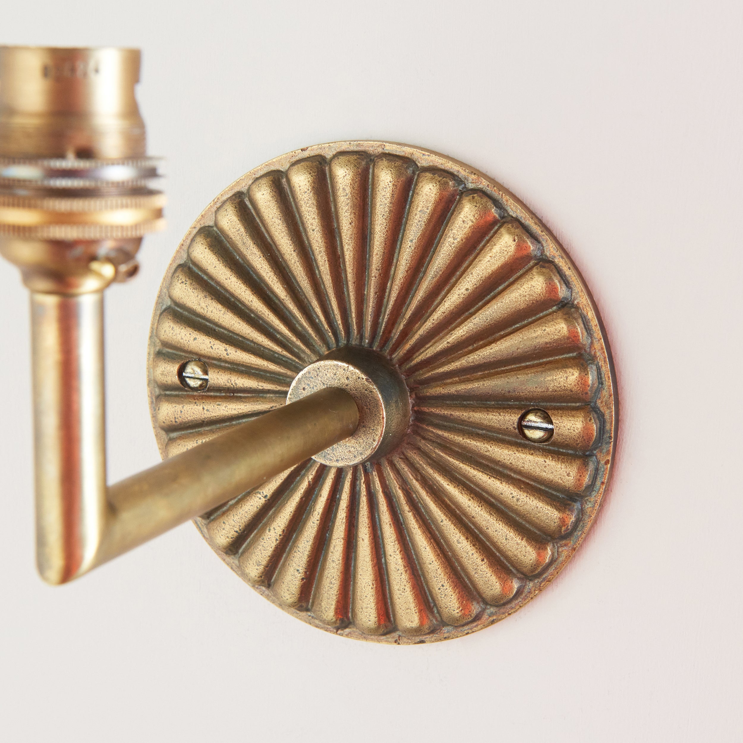 Endon Dahlia Angle Wall Light - Antique Brass Plate