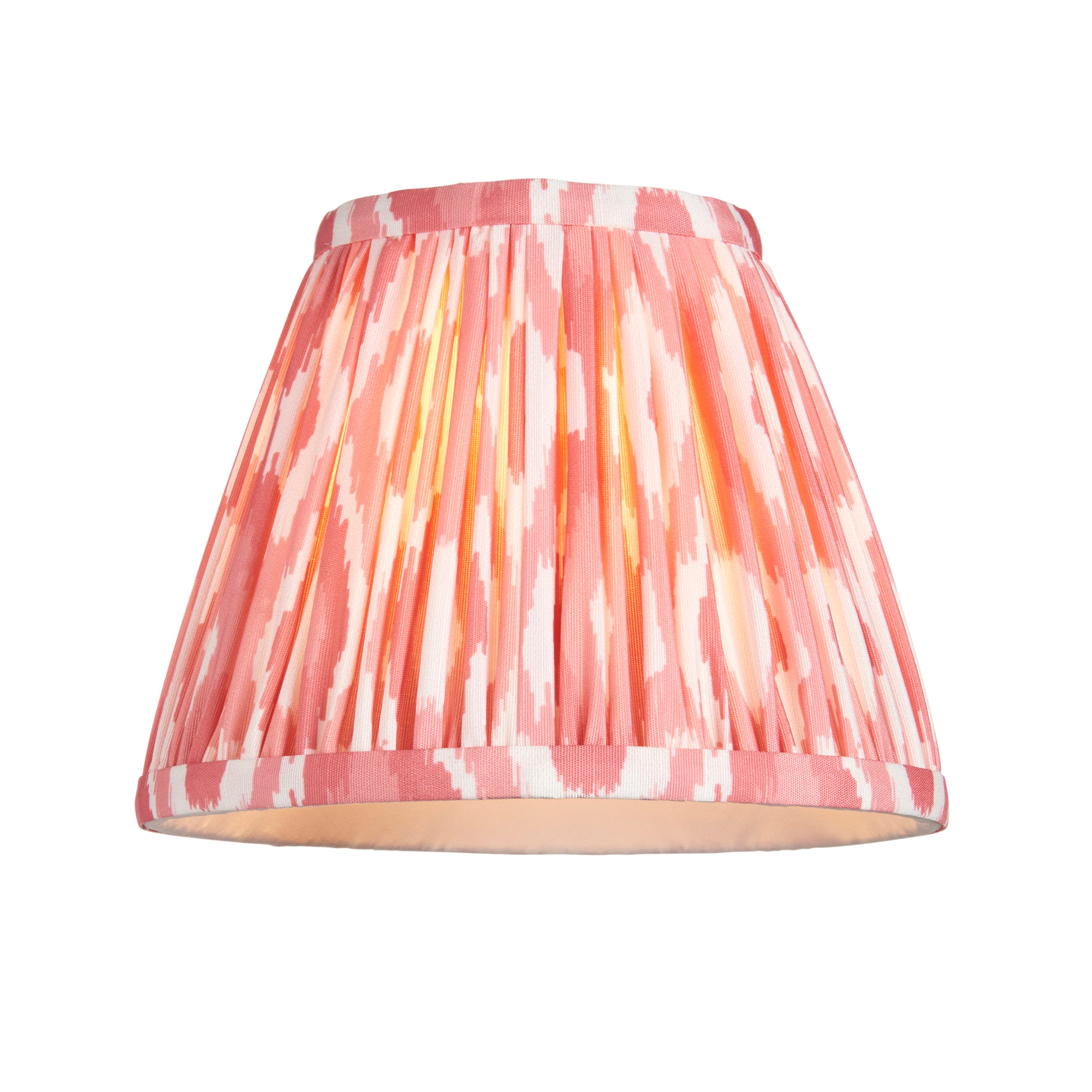 Endon Ripple Curve & Ikat 16Cm Wall Light - Antique Brass & Coral Pink Fabric