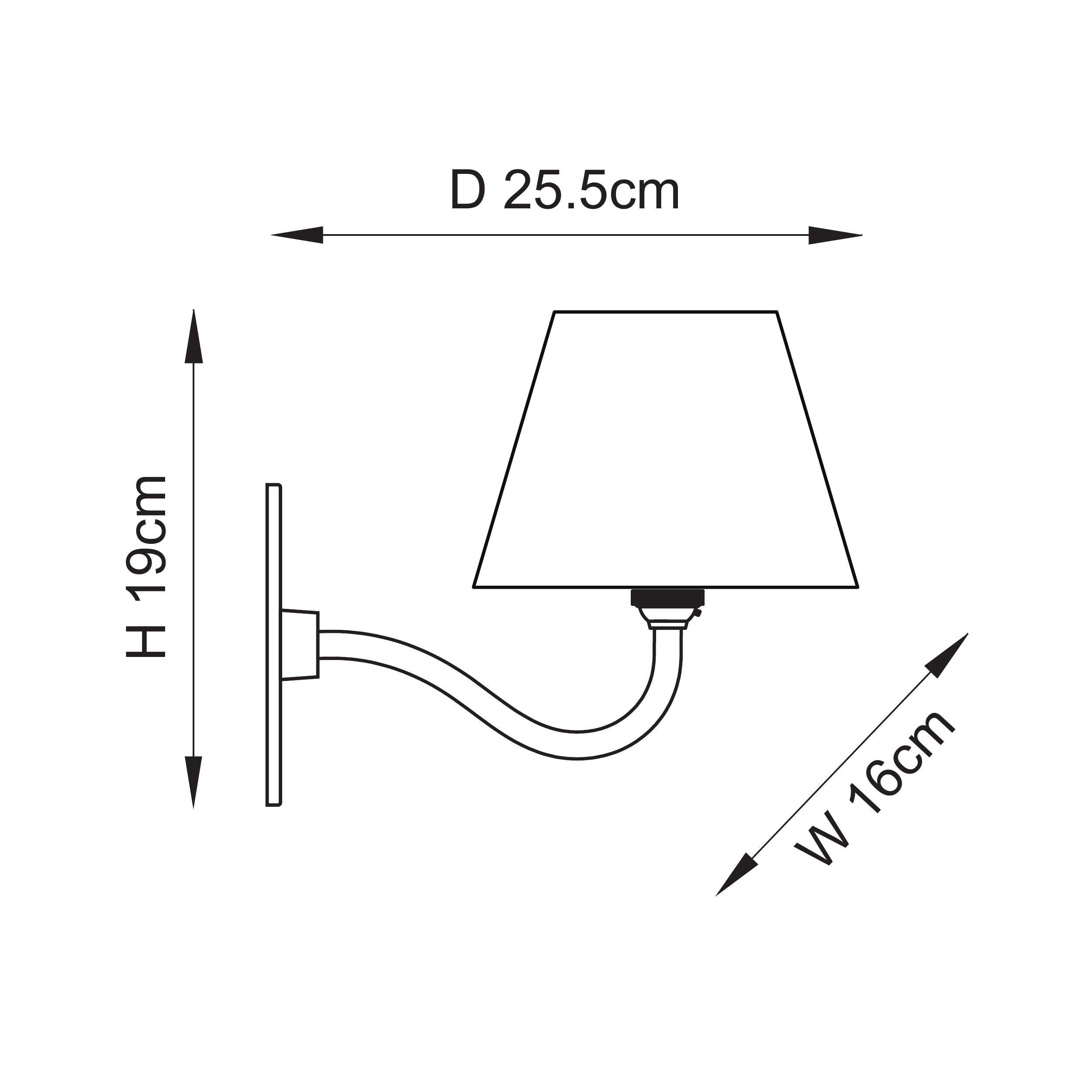 Endon Ripple Curve & Ikat 16Cm Wall Light - Antique Brass With Yellow & Jade Fabric
