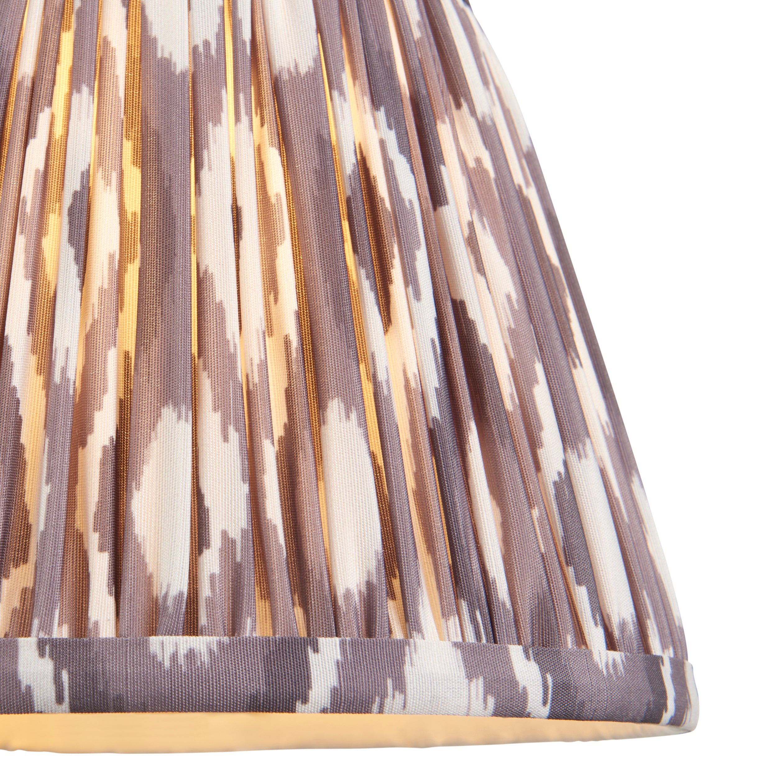 Endon Diamond Tall & Ikat 20Cm Wall Light - Antique Brass & Pearl Grey Fabric