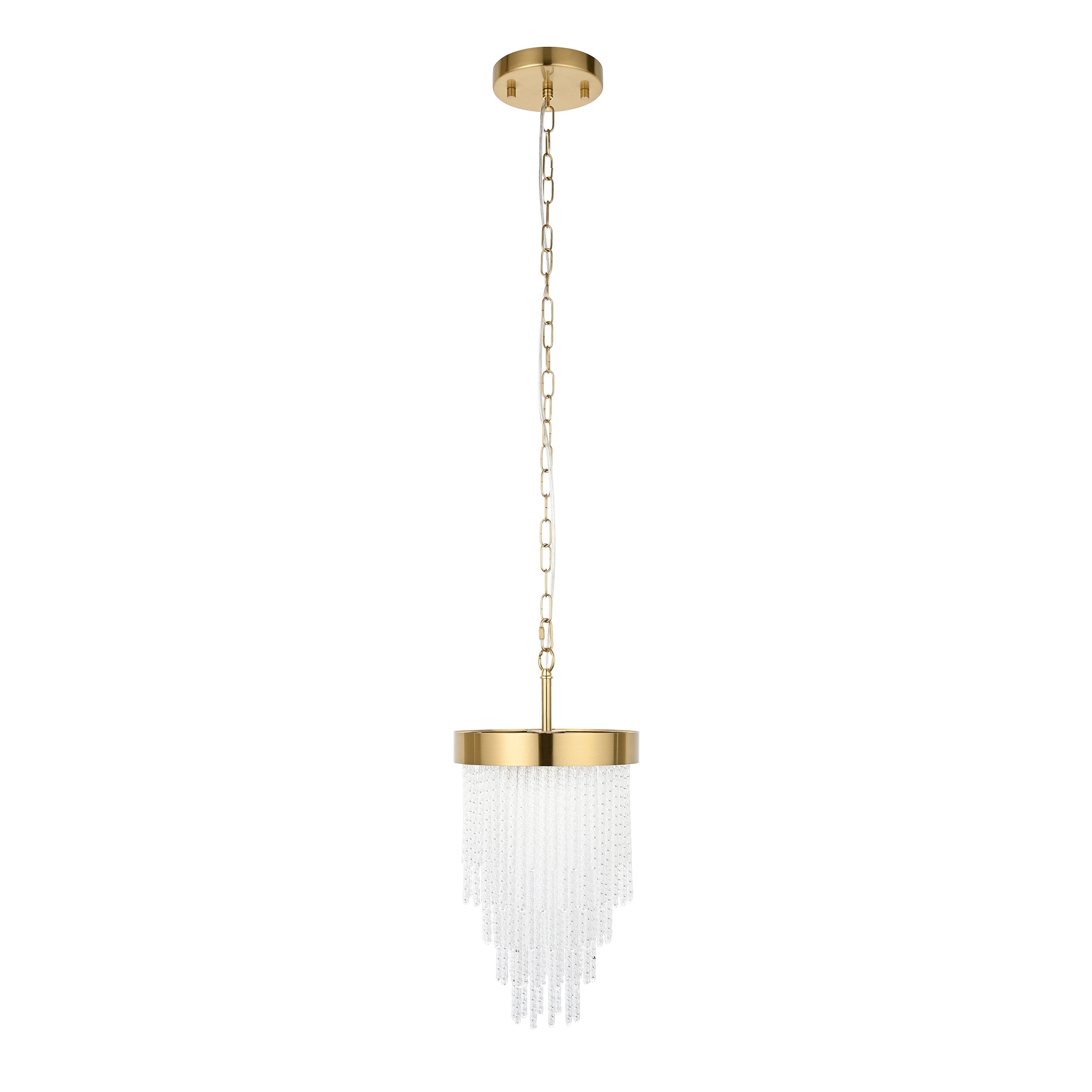 Endon Anistoria Pendant - Brushed Aged Brass Plate & Clear Glass
