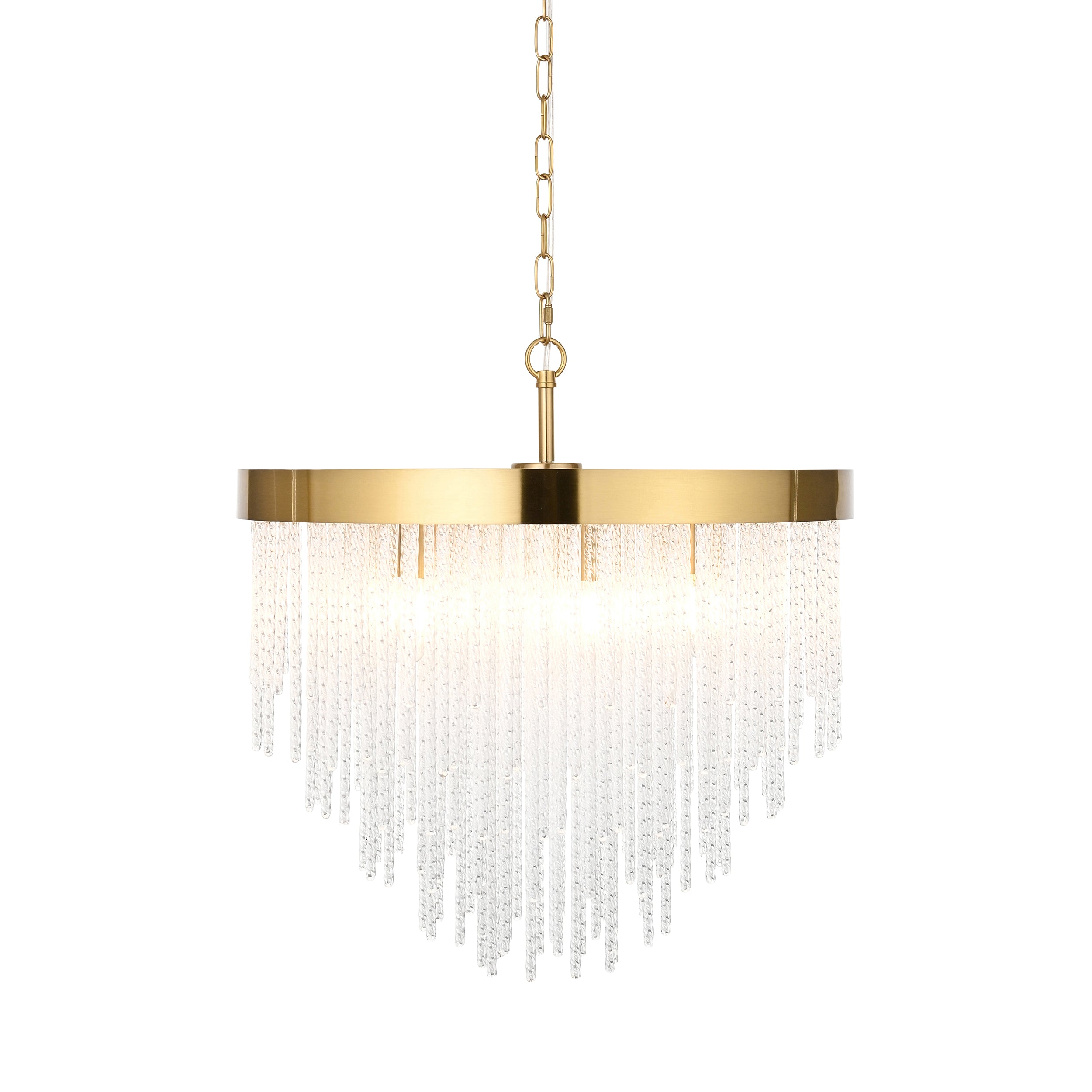 Endon Anistoria 5 Light Pendant - Brushed Aged Brass Plate & Clear Glass