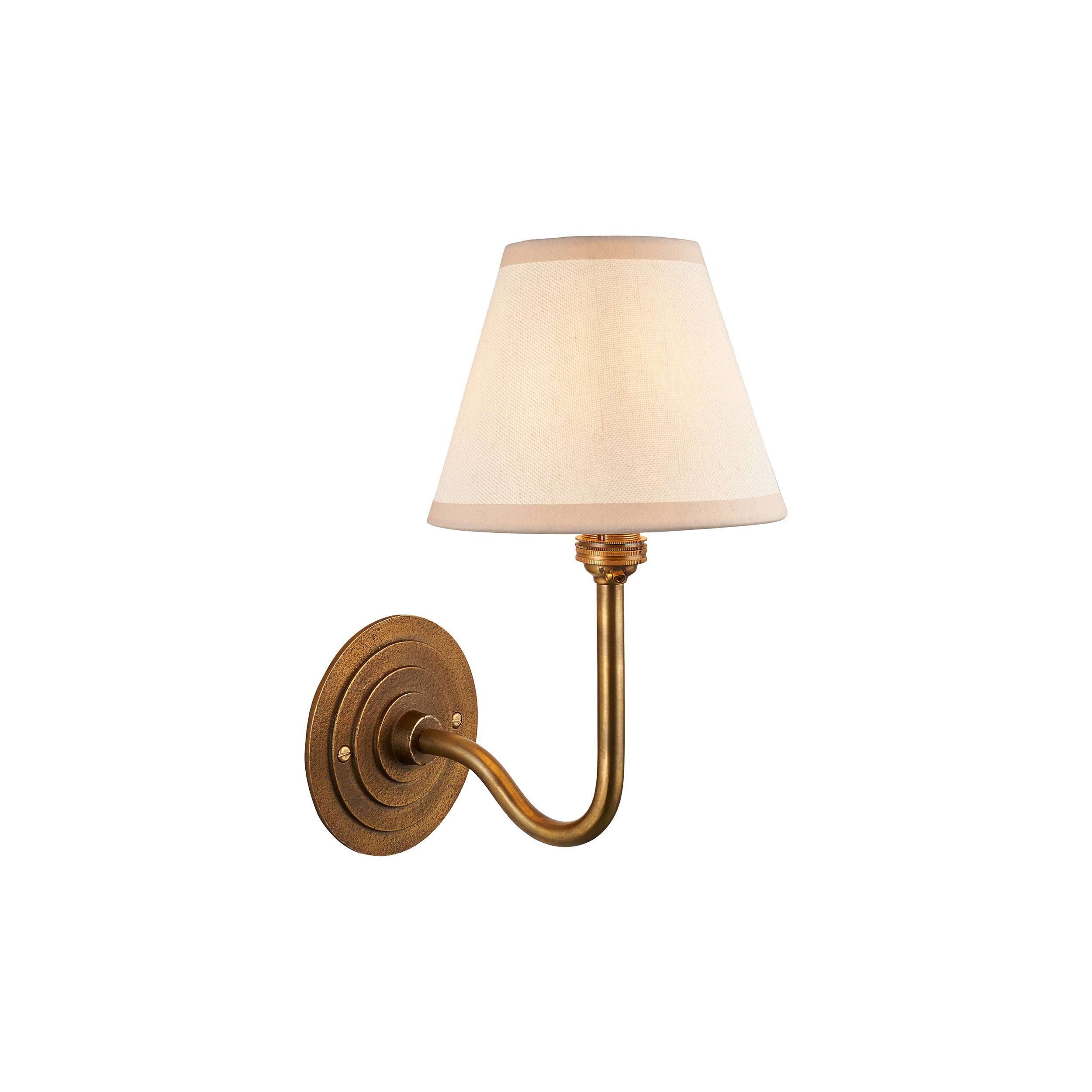 Endon Halo Swan & Ivy 16Cm Wall Light - Antique Brass & Vintage White Fabric