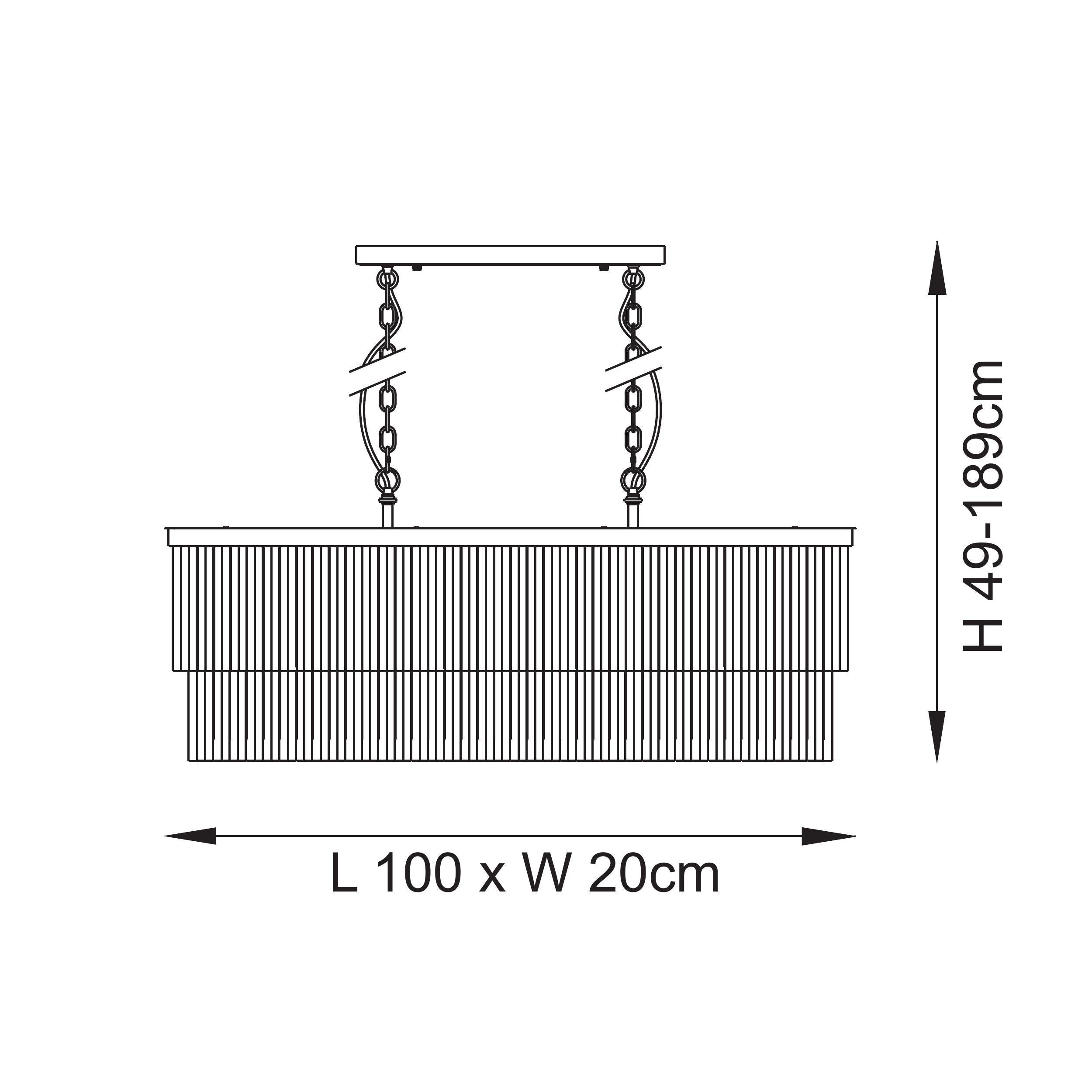Endon Conaston 4 Light Linear Pendant - Brushed Aged Brass Plate & Clear Cut Glass