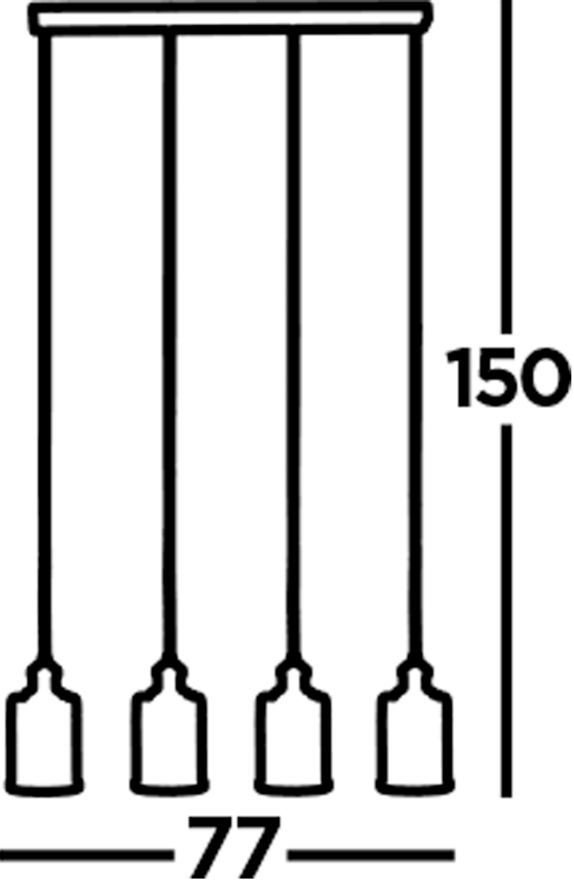 Searchlight Peach 4 Light Bar Pendant, Antique Brass With Seeded Glass