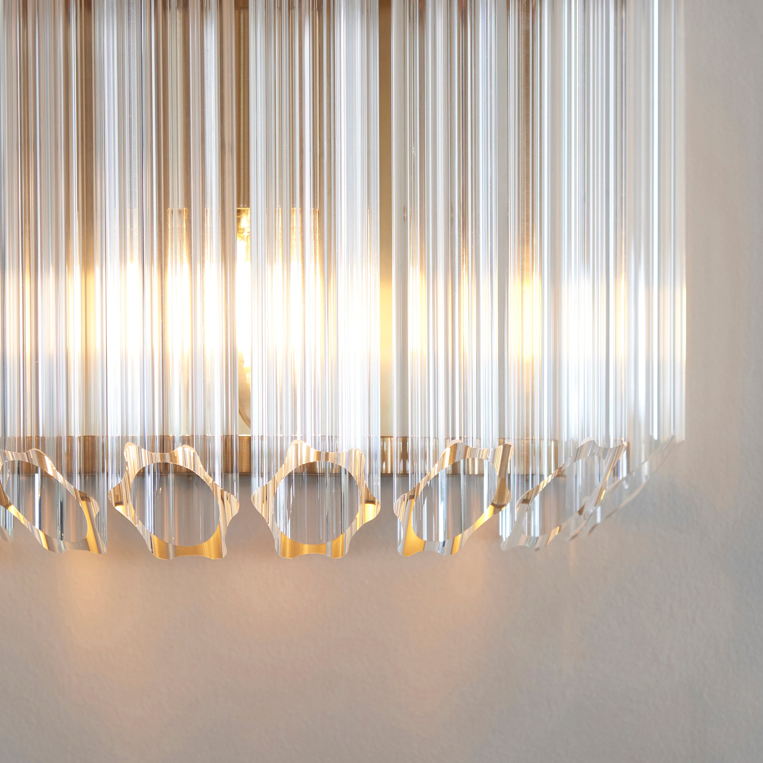 Endon Valentina Wall Light - Brushed Aged Brass Plate & Clear Glass