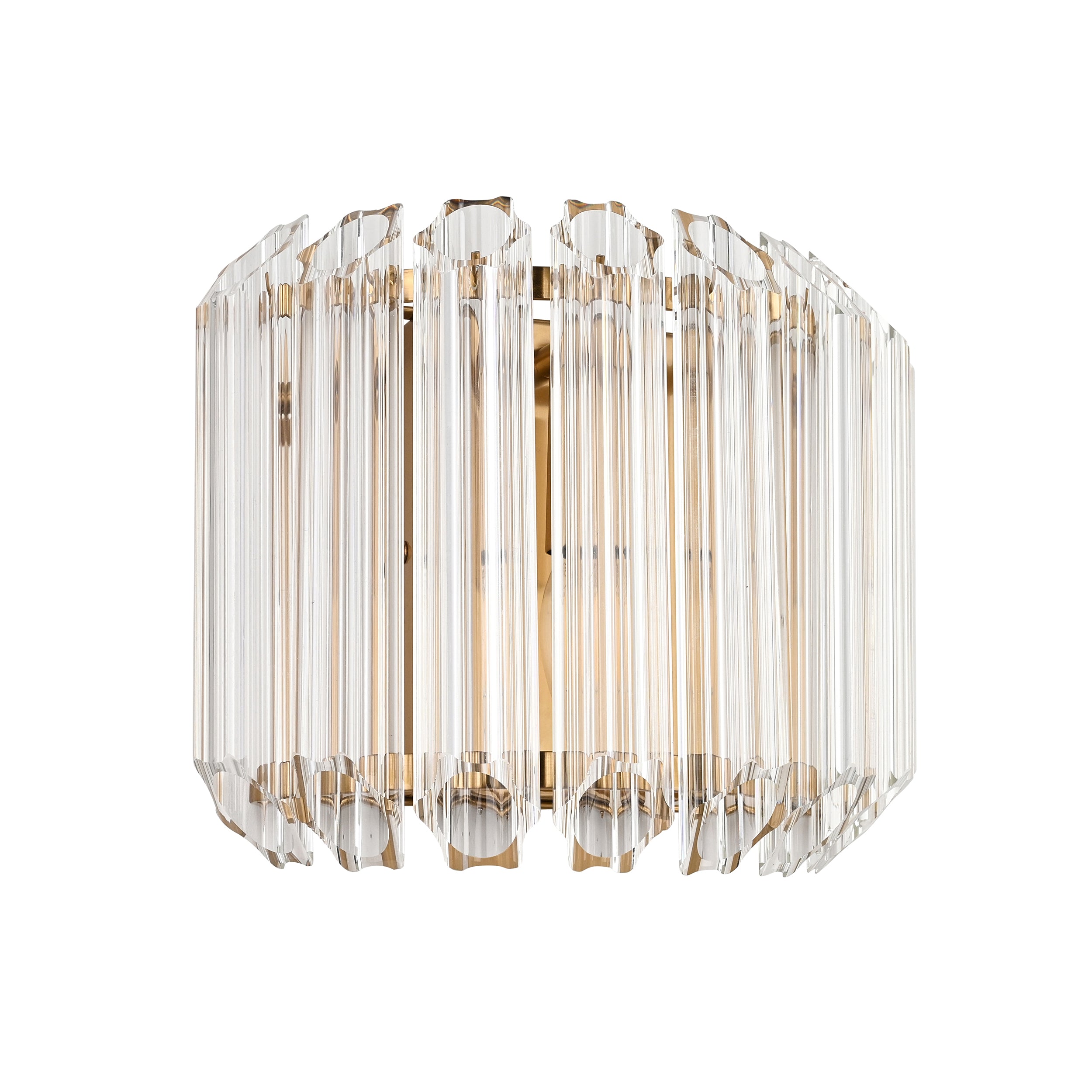 Endon Valentina Wall Light - Brushed Aged Brass Plate & Clear Glass