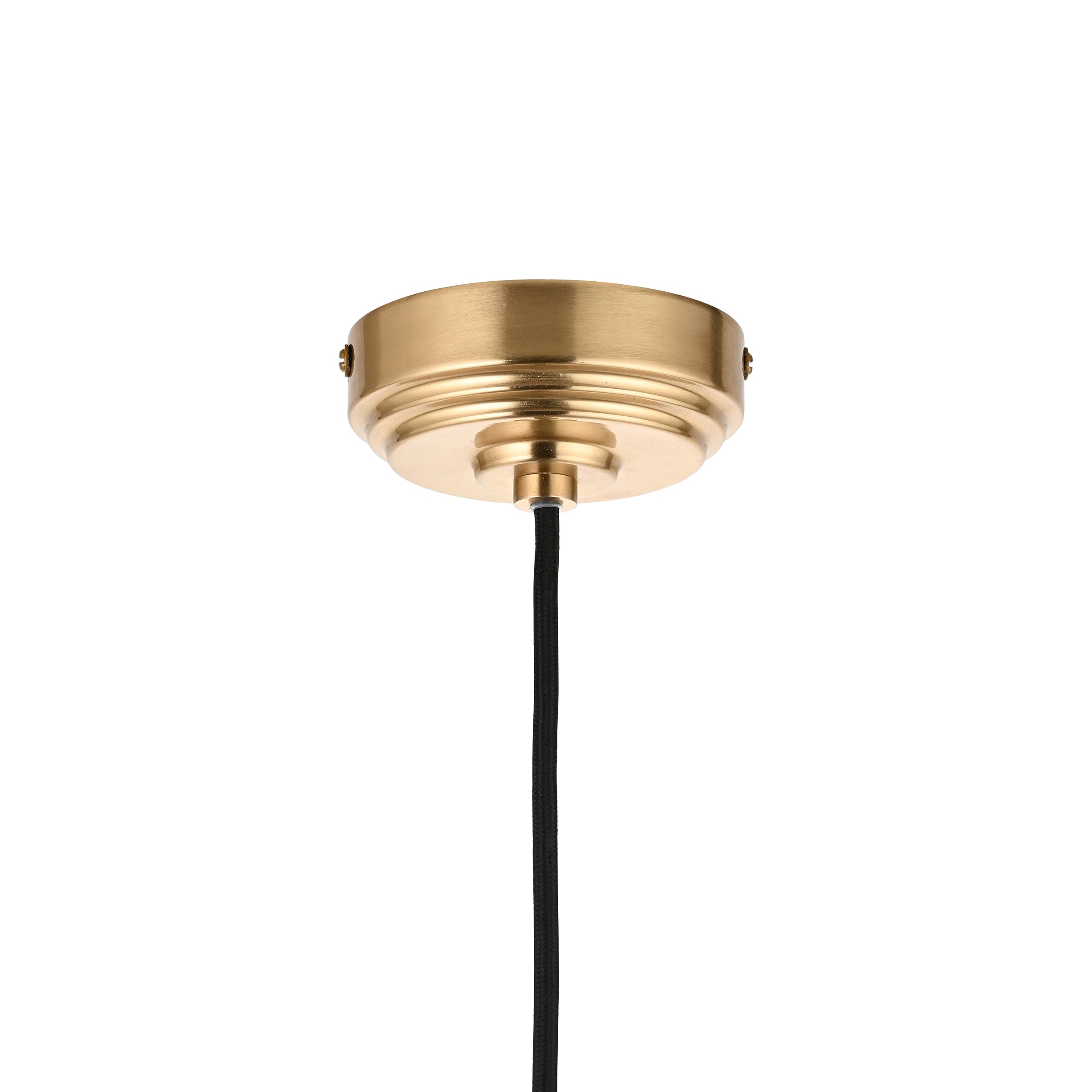 Endon Eltham Cable Set - Brushed Aged Brass Plate & Black Braided Flex