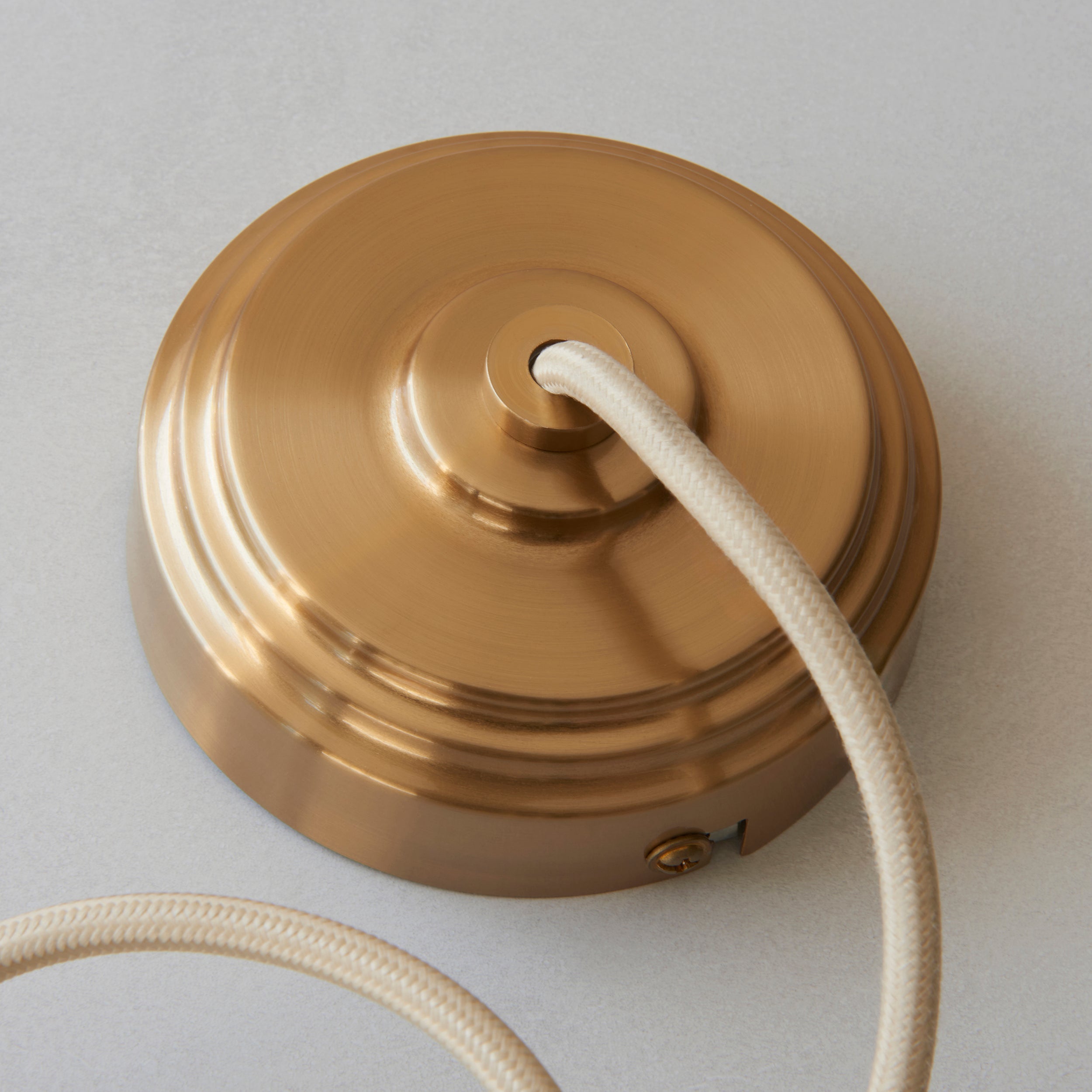 Endon Eltham Cable Set - Brushed Aged Brass Plate & Natural Braided Flex