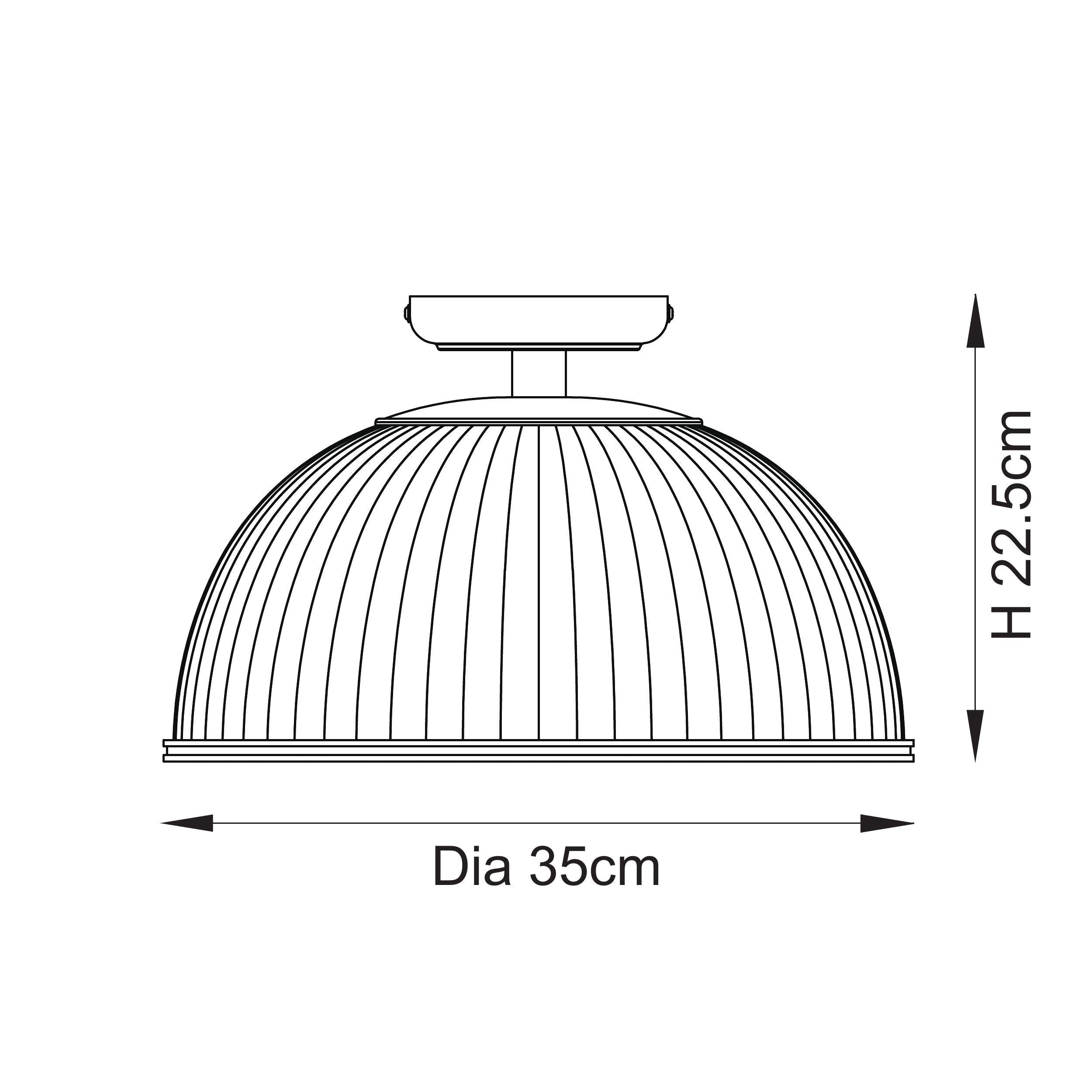 Endon Somerset Downlight Flush Ceiling Light - Vintage Brass Finish & Clear Ribbed Glass