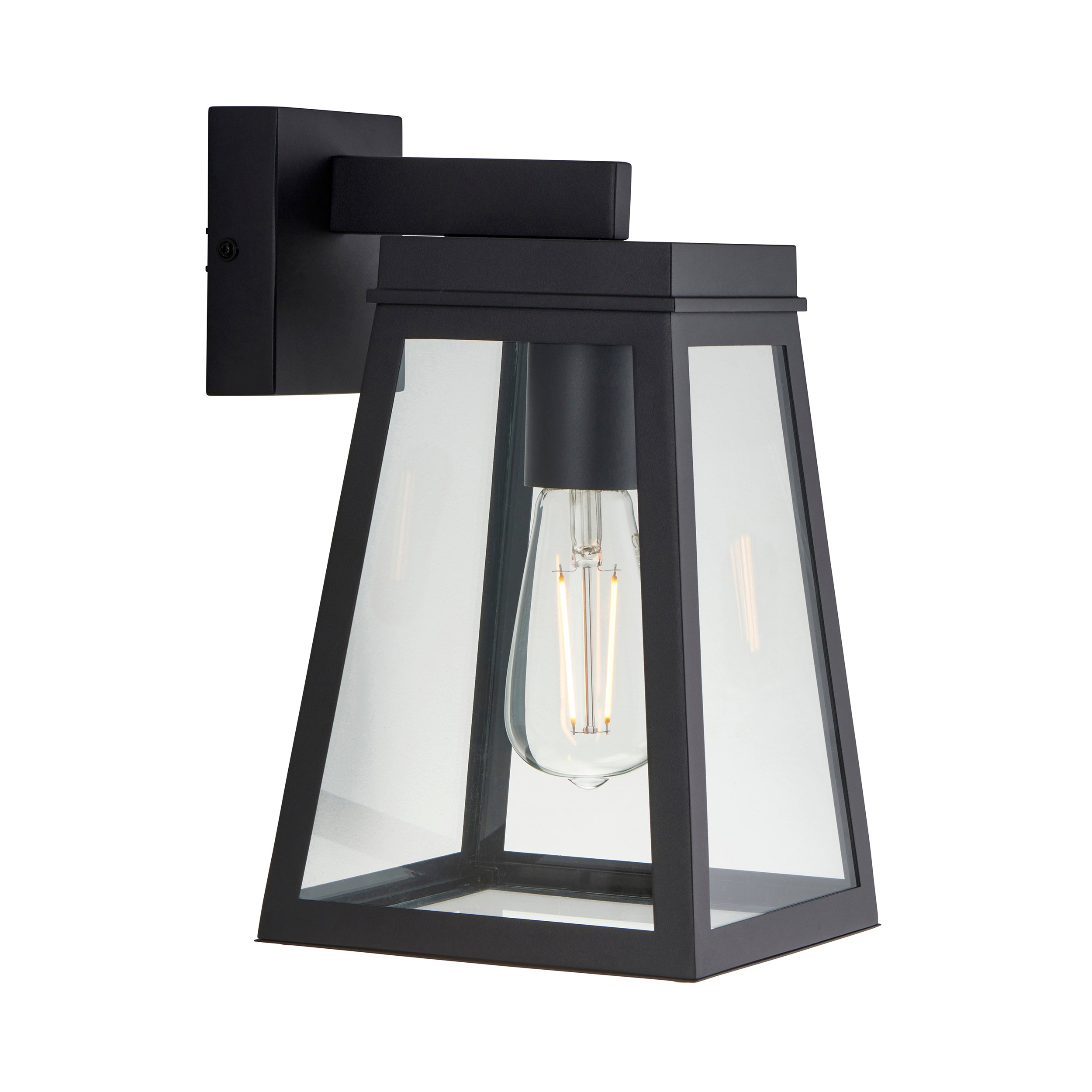 Endon Lymington Wall Light - Textured Black & Clear Glass