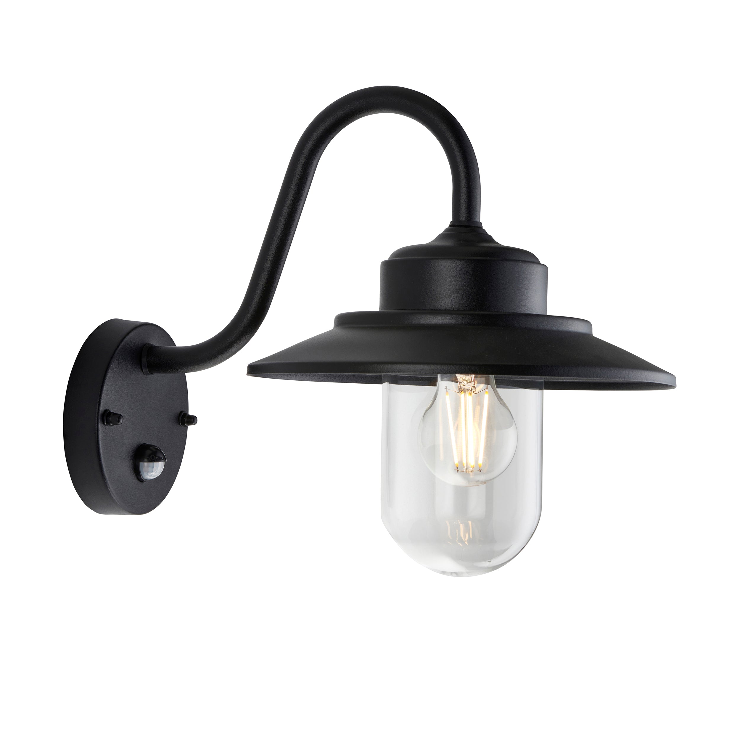 Endon Thornton Pir Wall Light - Matt Black & Clear Glass