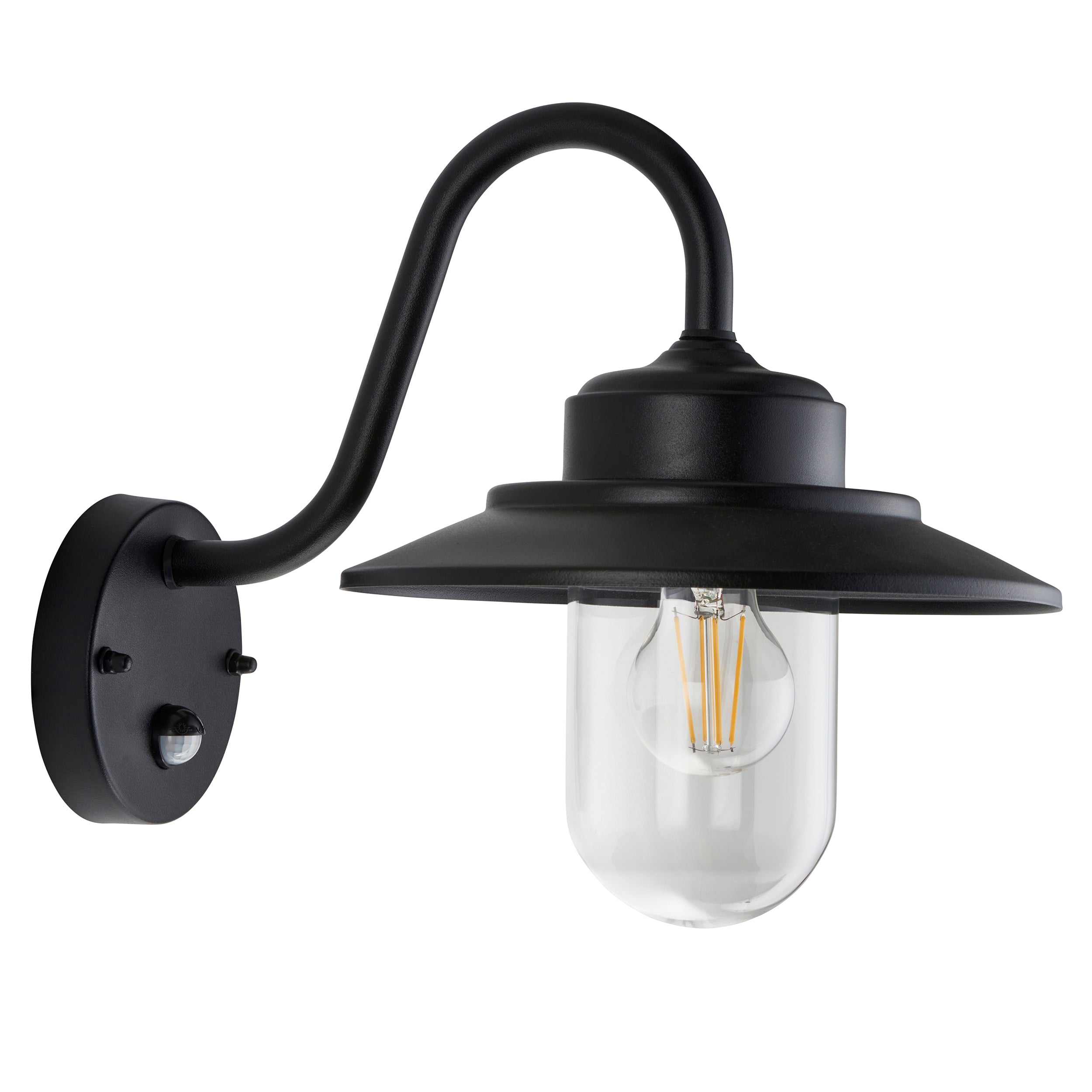 Endon Thornton Pir Wall Light - Matt Black & Clear Glass