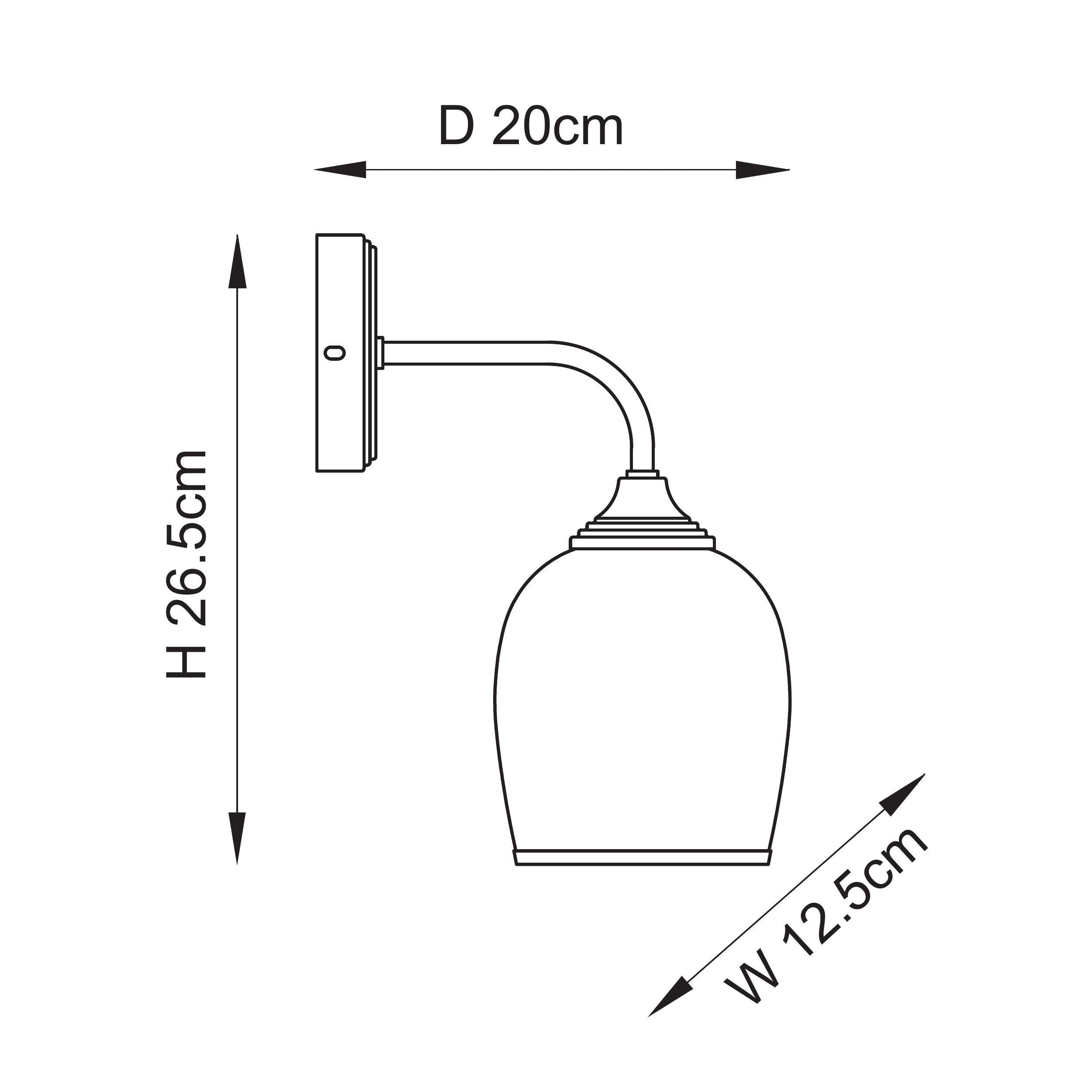 Endon Ashcroft Wall Light - Brushed Aged Brass Plate & Clear Glass