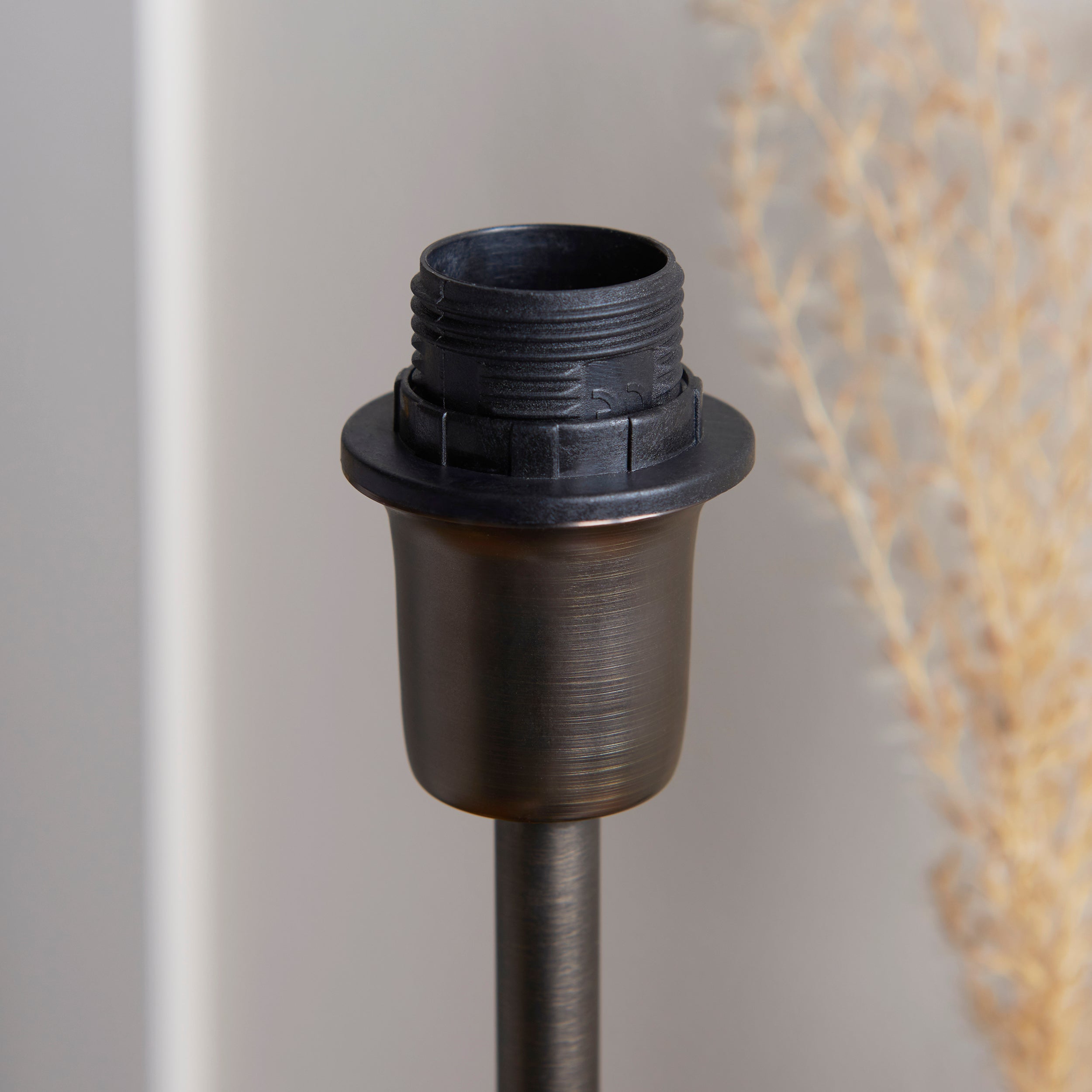 Endon Rise & Zigzag 16Cm Table Lamp - Antique Bronze Plate & Apricot Orange Fabric