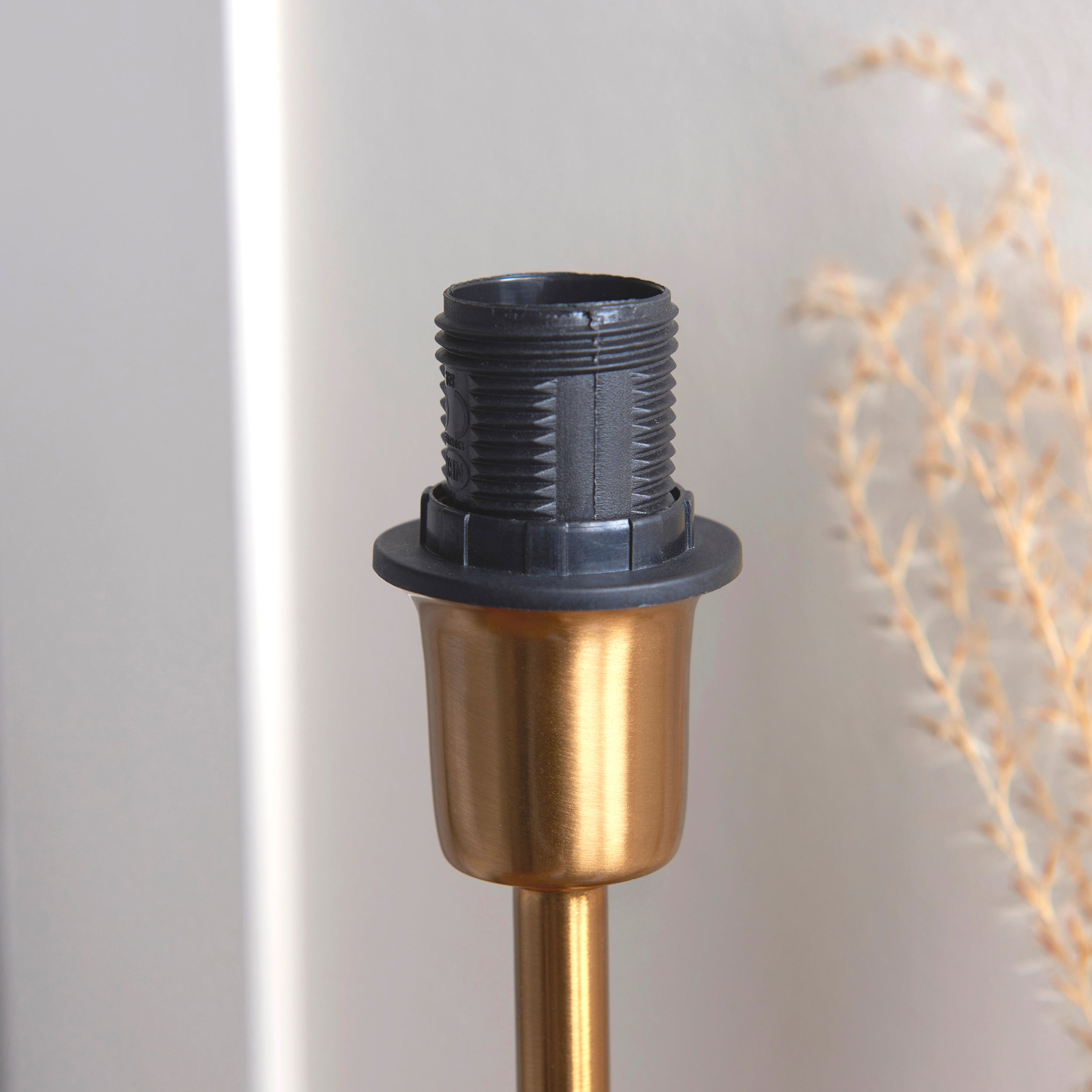 Endon Rise & Ivy 16Cm Table Lamp - Vintage Brass Finish & Vintage White Fabric