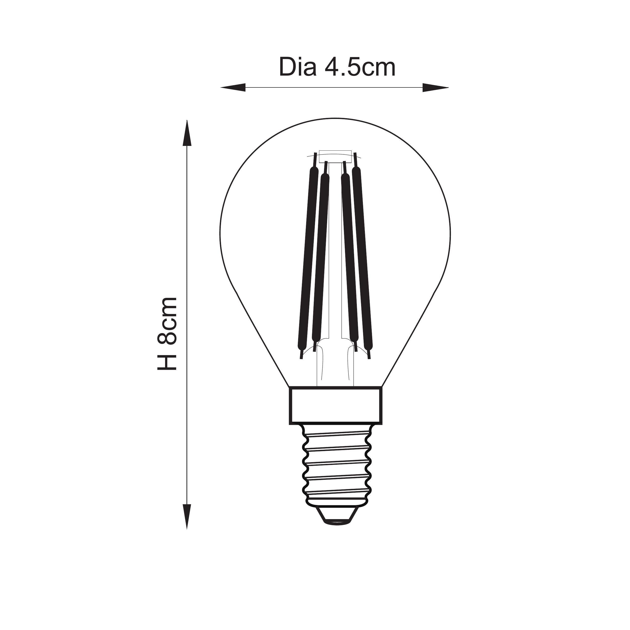Endon White Filament E14 LED Golf - Non Dimmable Bulb