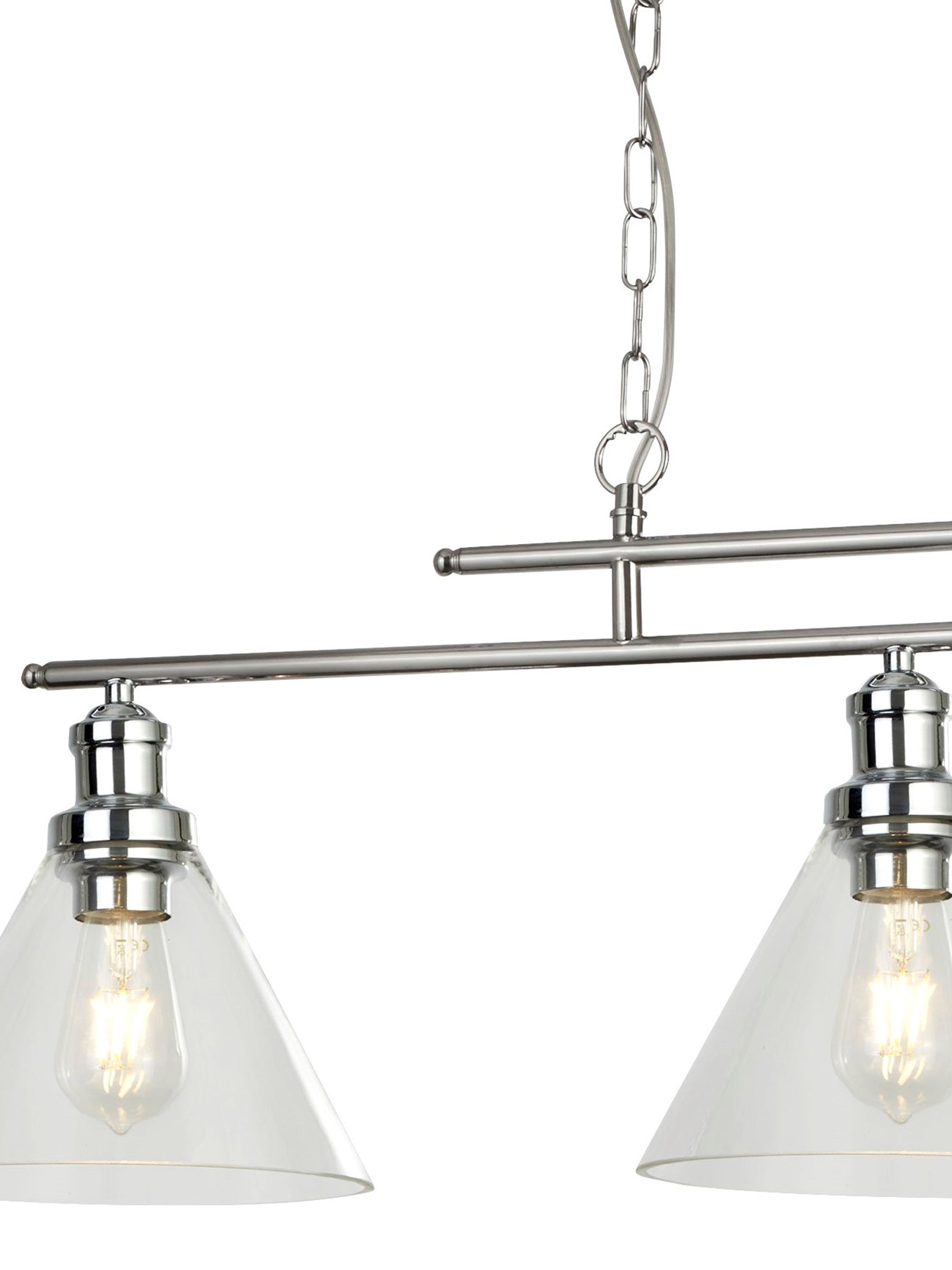 Searchlight Picton 3 Light Bar Pendant - Chrome Metal & Glass