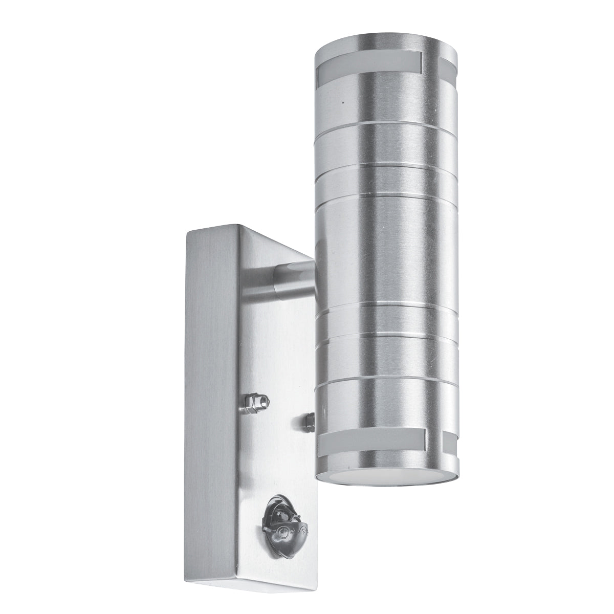 Searchlight Mela LED 2 Light Outdoor Wall Bracket with Sensor - Stainless Steel & Glass