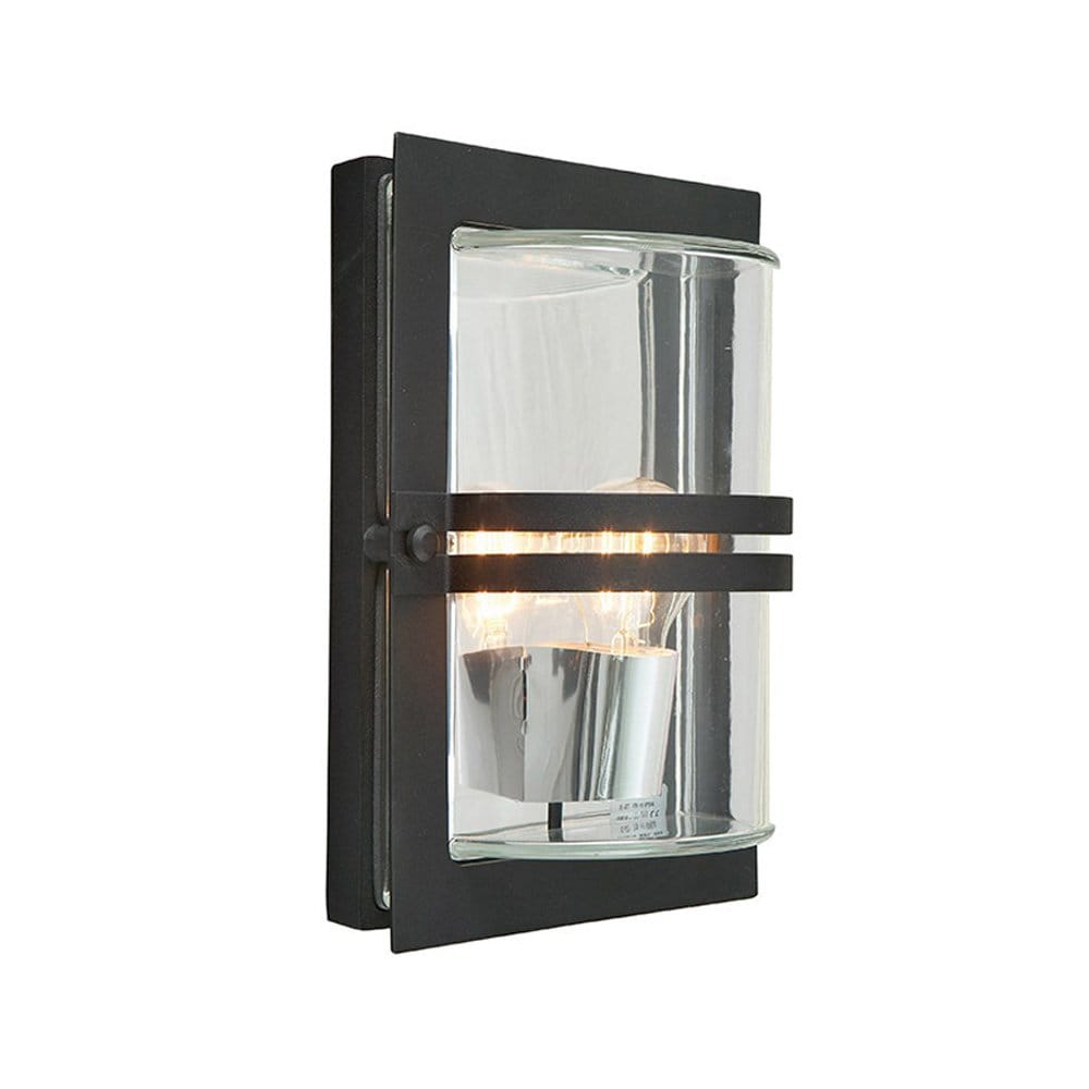 Norlys Basel Single Wall Lantern - Black with Clear Glass