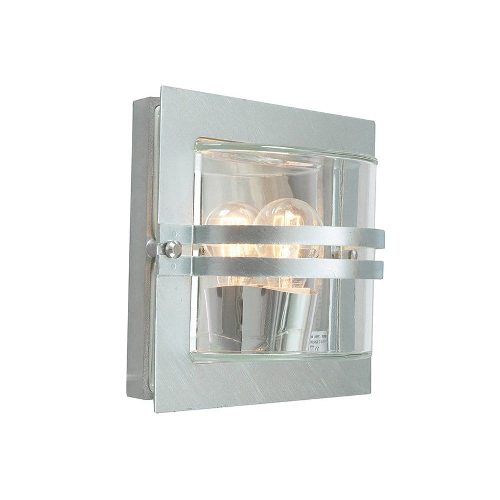 Norlys Bern Single Wall Lantern - Galvanised with Frosted Glass