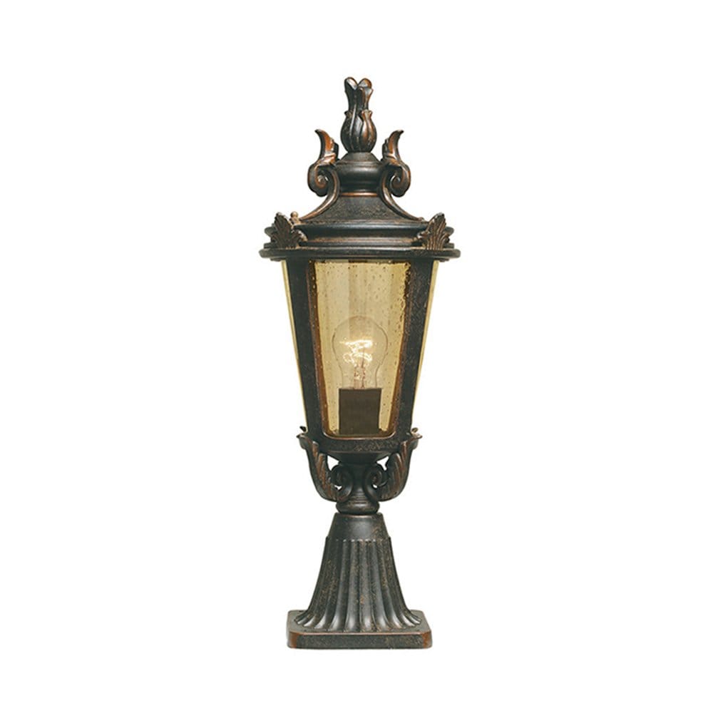 Elstead Baltimore Single Medium Pedestal Lantern - Weathered Bronze