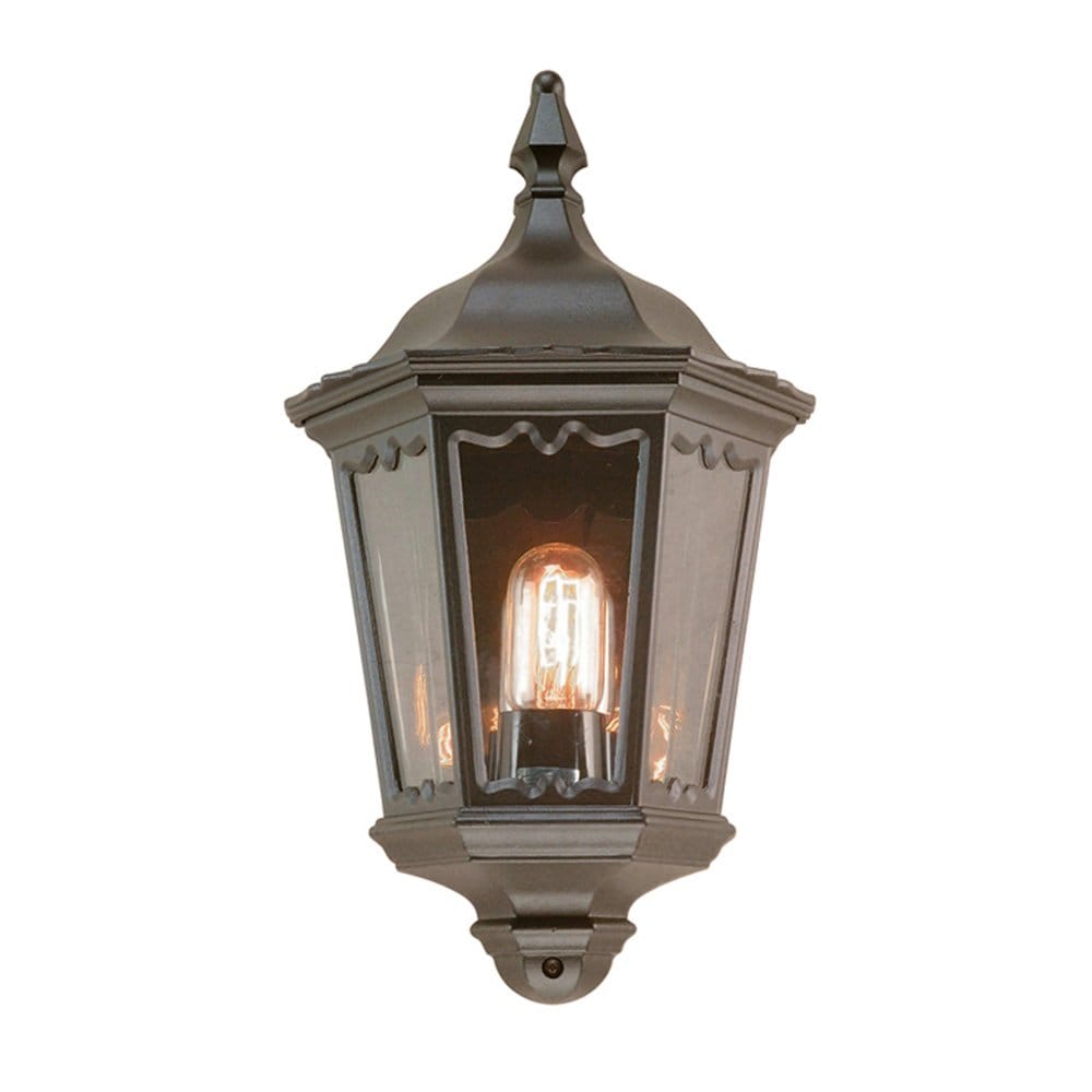 Elstead Medstead Single Half Lantern - Black