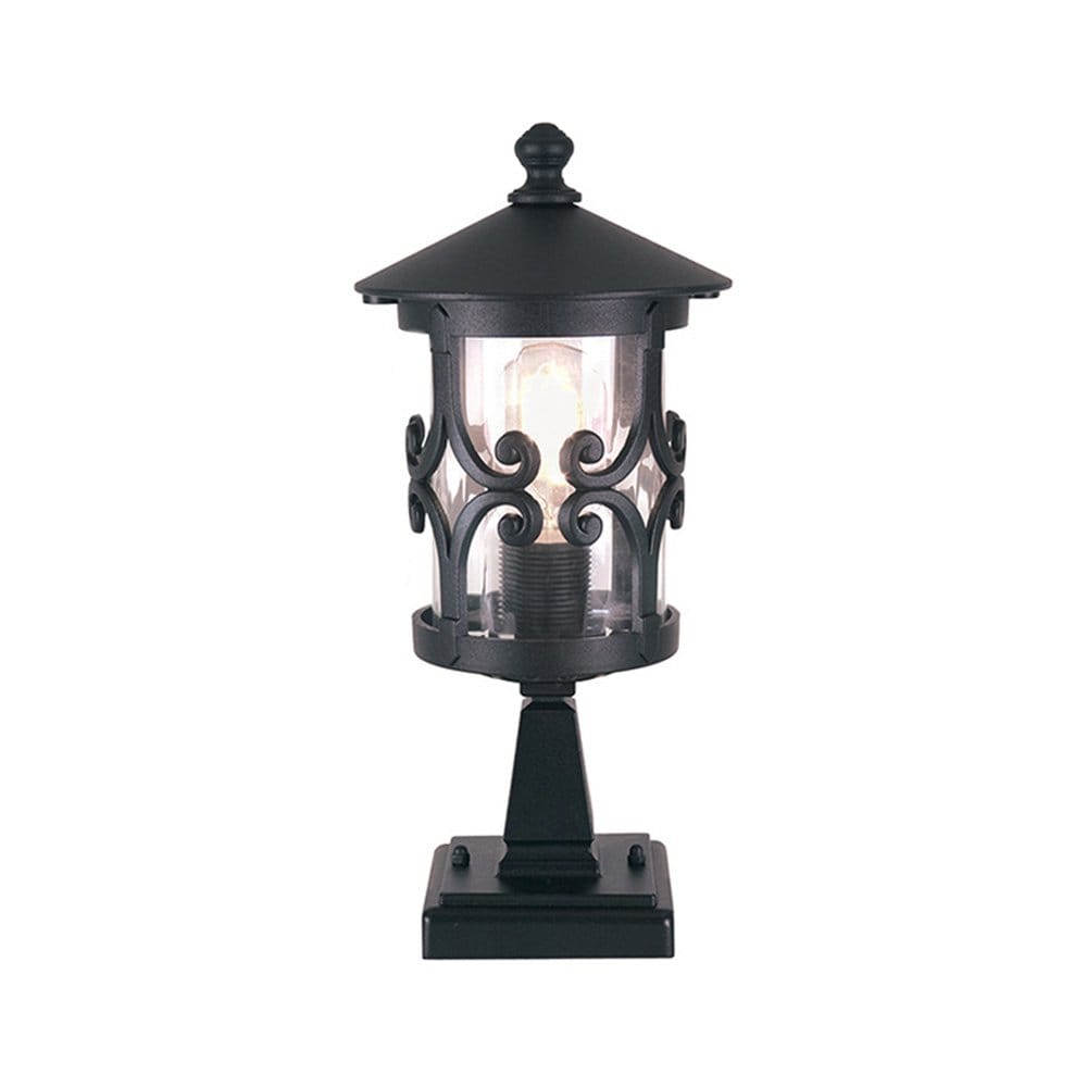 Elstead Hereford Single Pedestal Lantern - Black